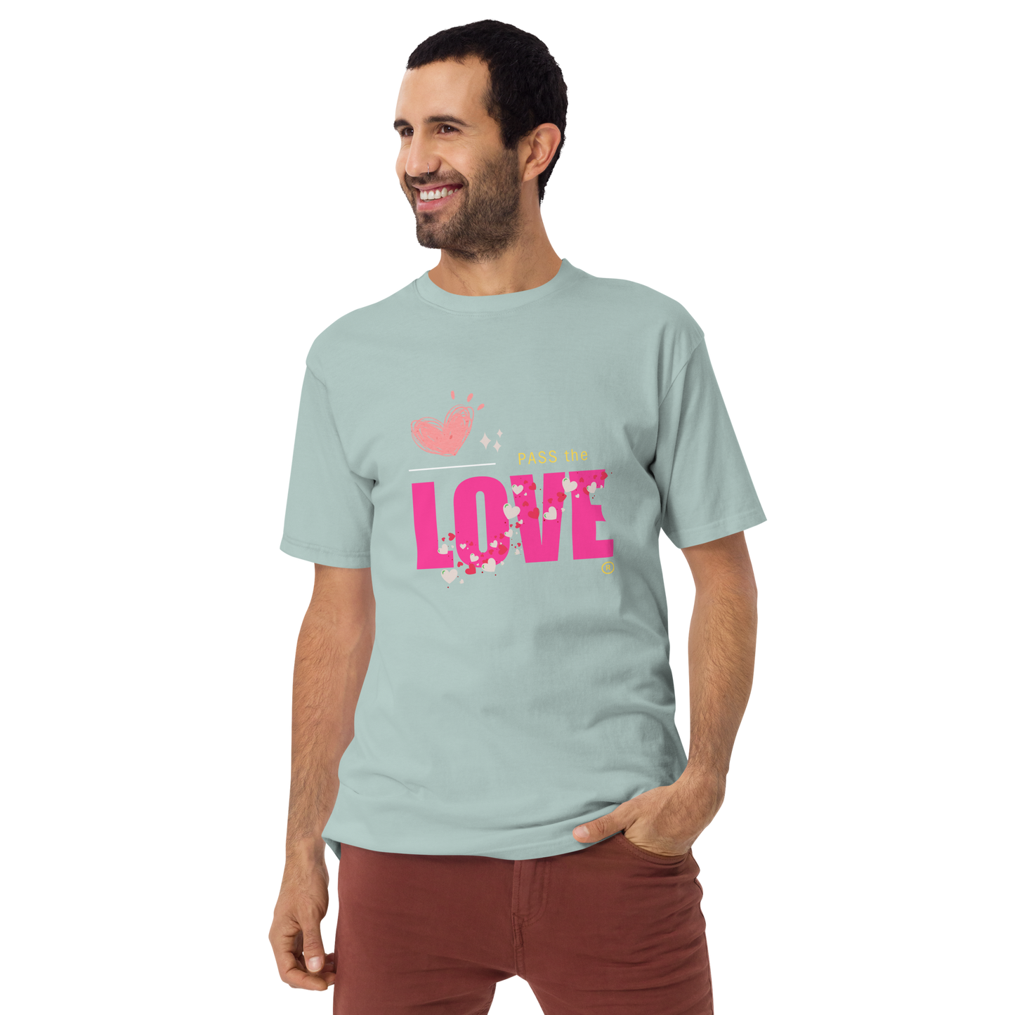 Pink Love T-Shirt - Men's Premium Tee - Agave