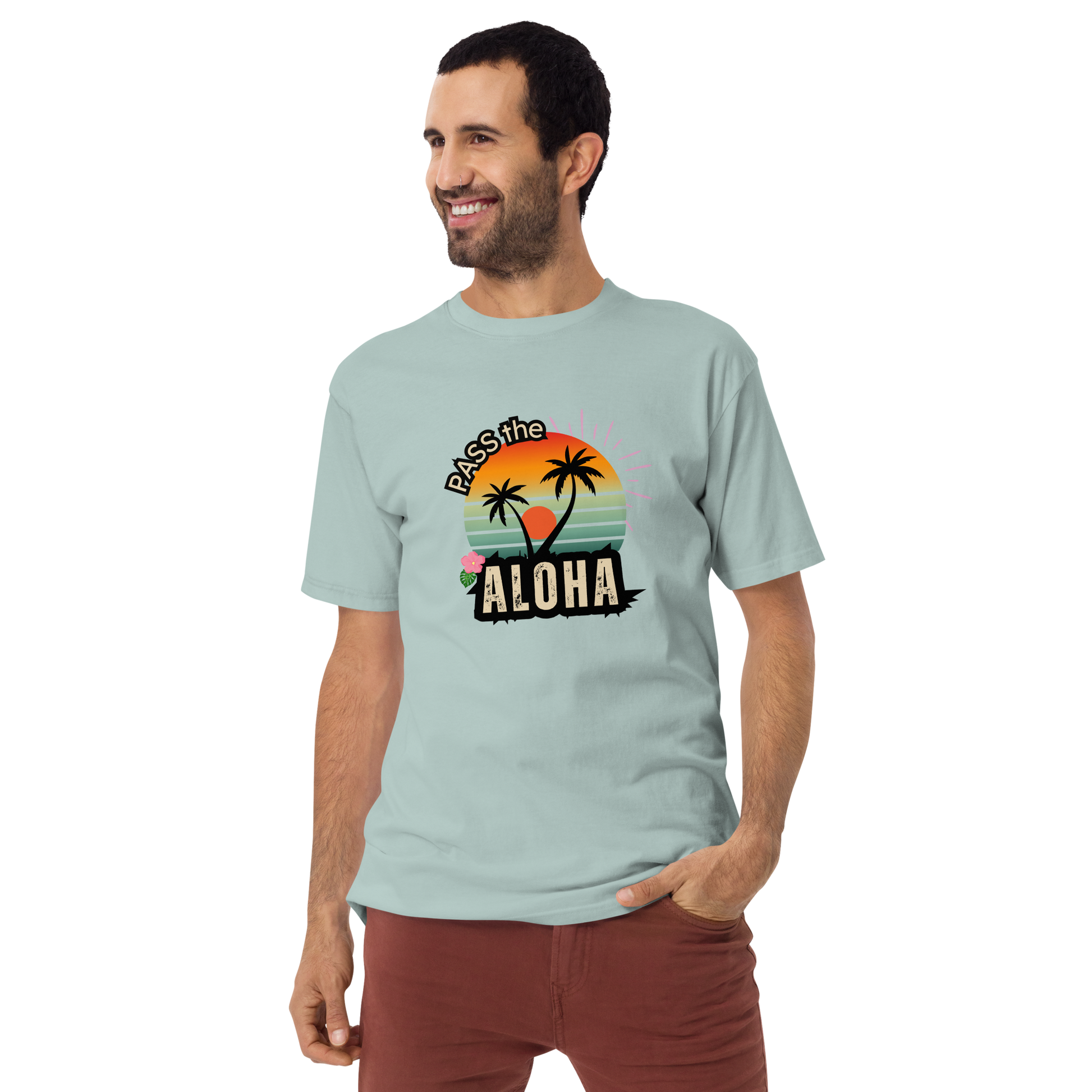 Palm Tree T-Shirt - Men’s premium - Agave