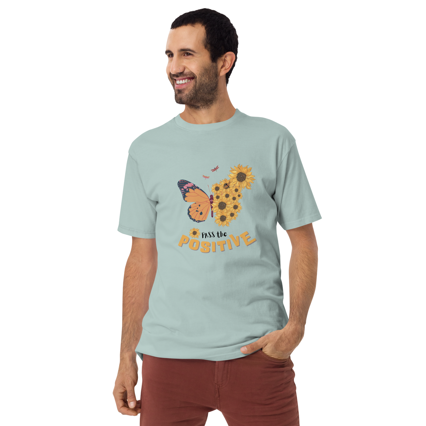 Celestial Butterfly T-Shirt - Men's Premium Tee - Agave