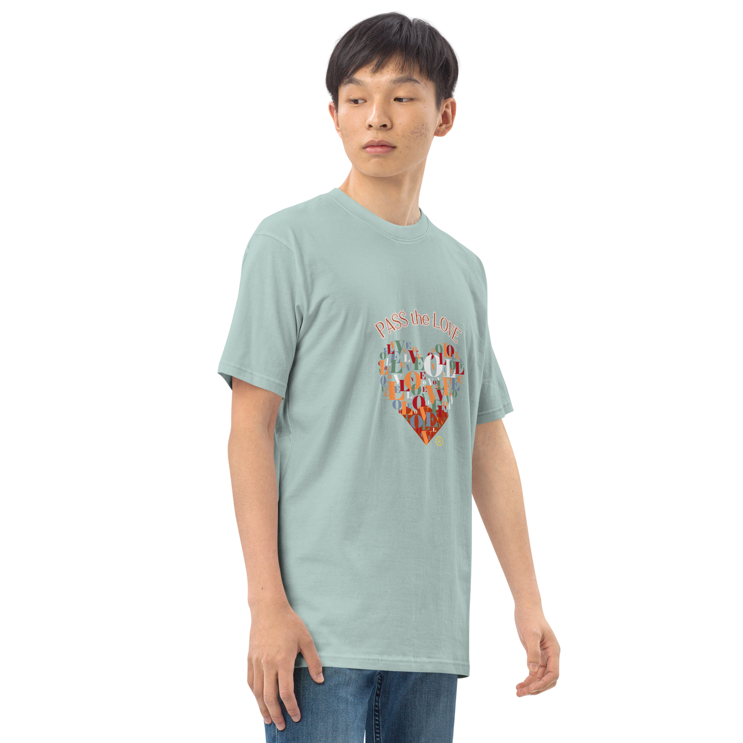 Heart T-Shirt - Men's Premium - Agave