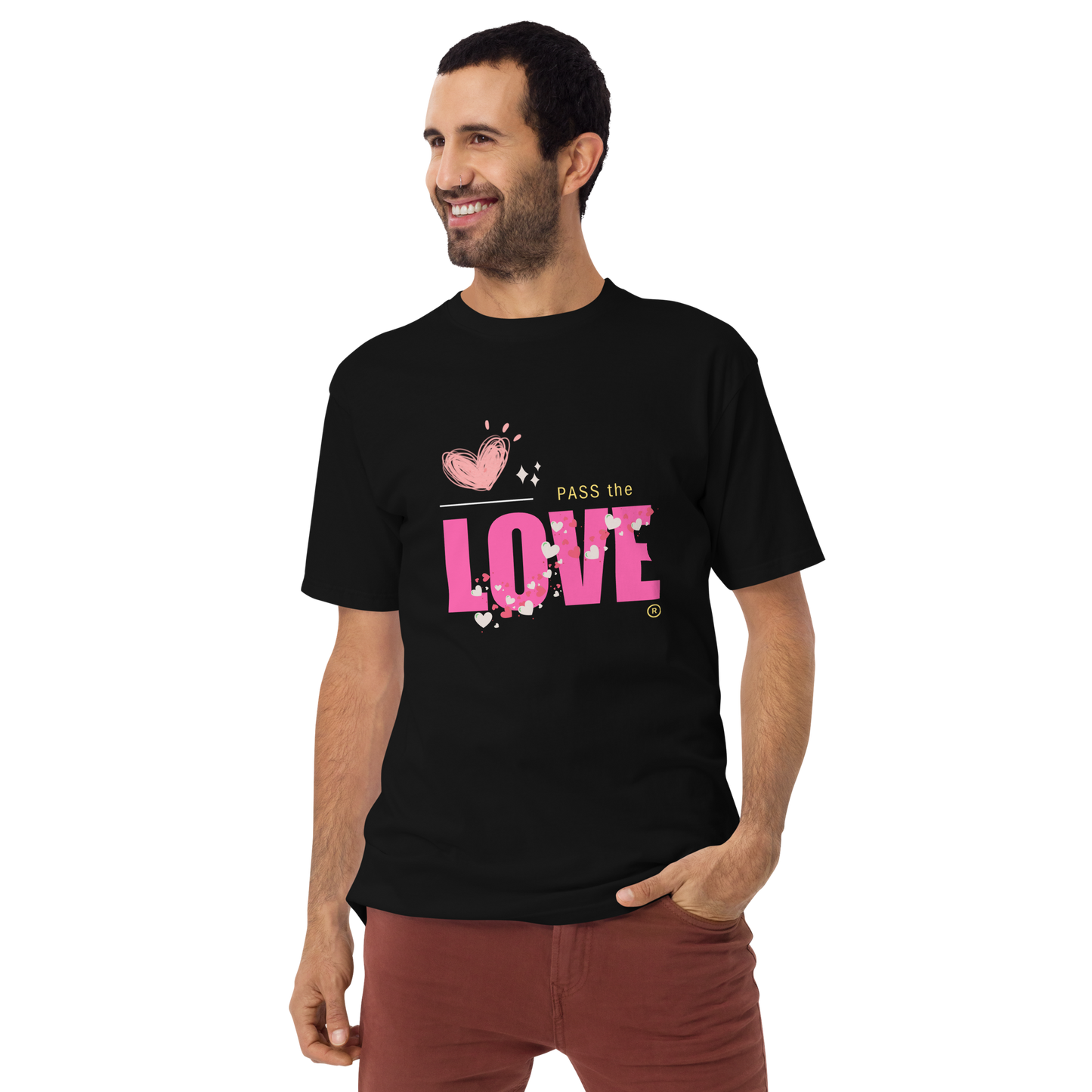 Pink Love T-Shirt - Men's Premium Tee - Black