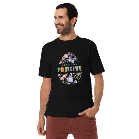 Floral Butterfly T-Shirt - Men's Premium - Black