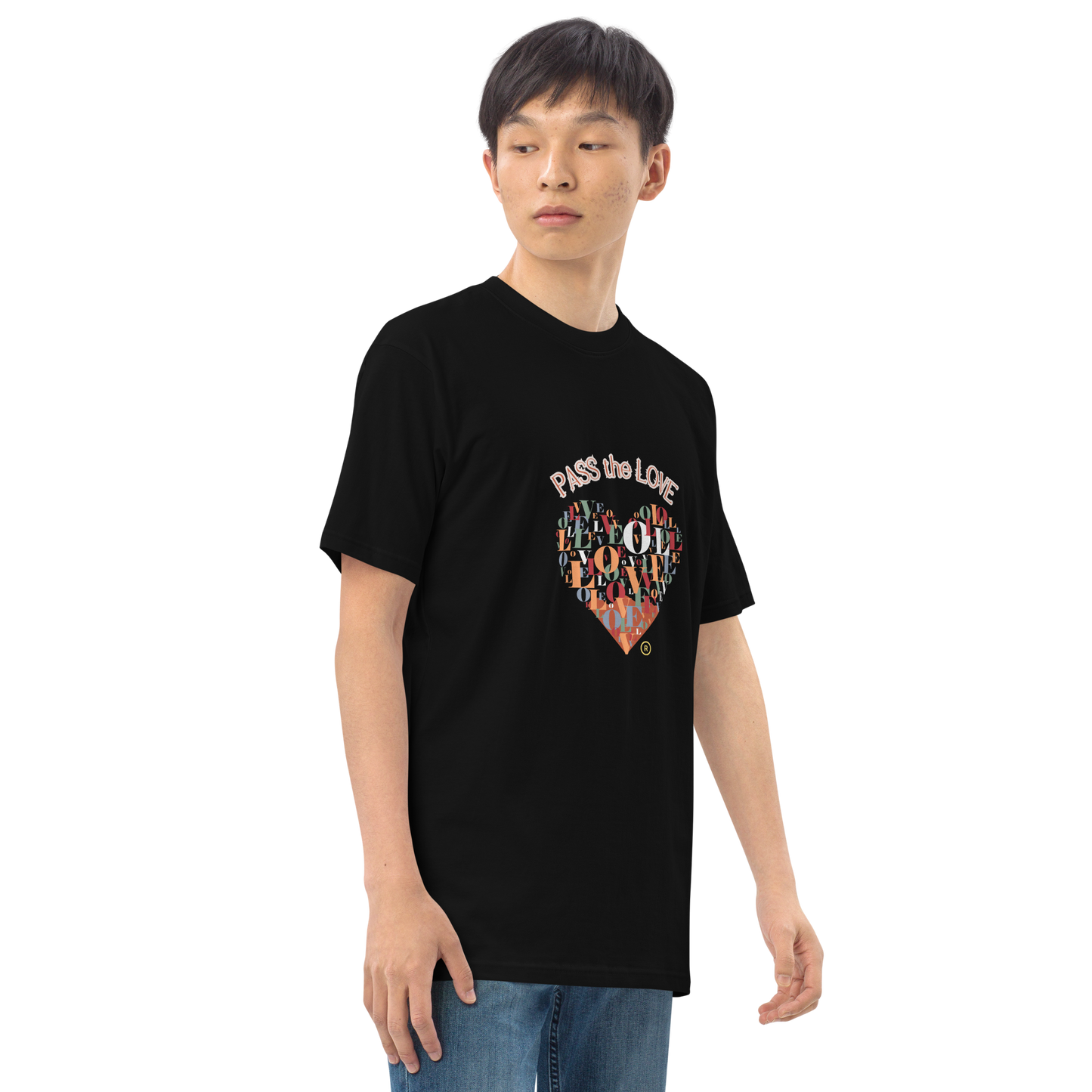 Heart T-Shirt - Men's Premium - Black