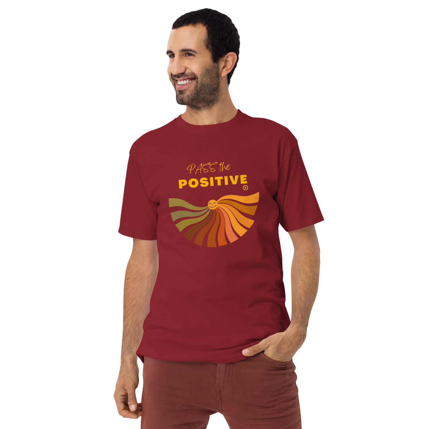 Celestial Sun T-Shirt - Men's Premium Tee - Brick Red