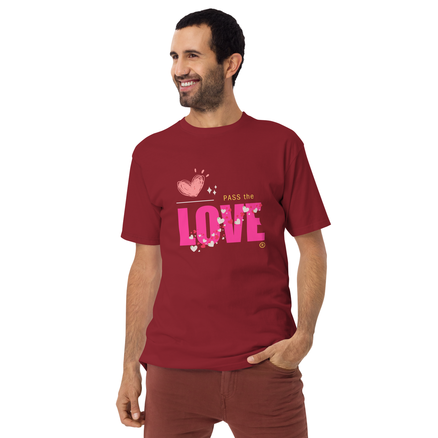 Pink Love T-Shirt - Men's Premium Tee - Red