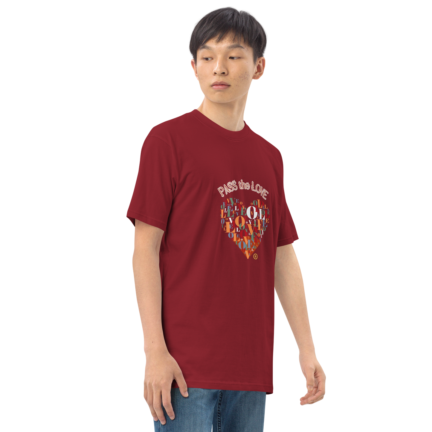 Heart T-Shirt - Men's Premium - Brick Red