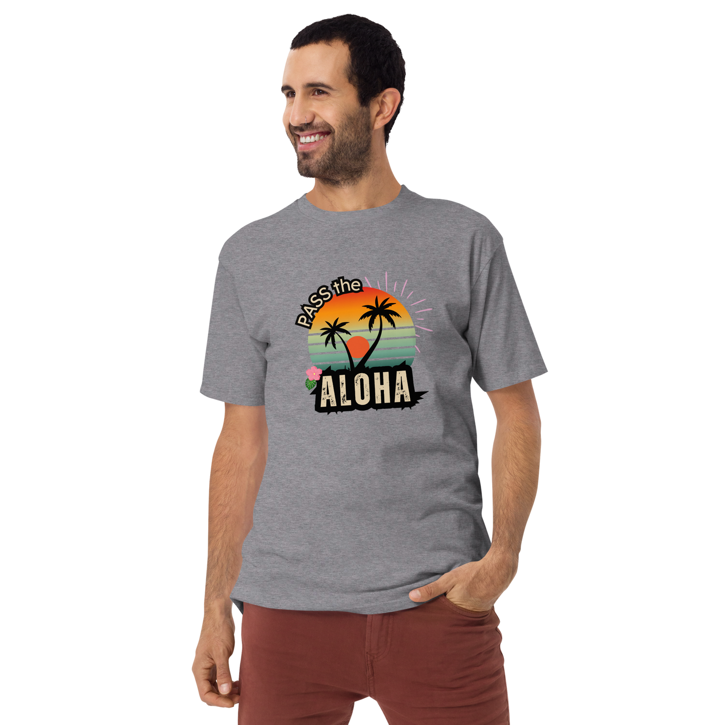 Palm Tree T-Shirt - Men’s premium - Carbon Grey