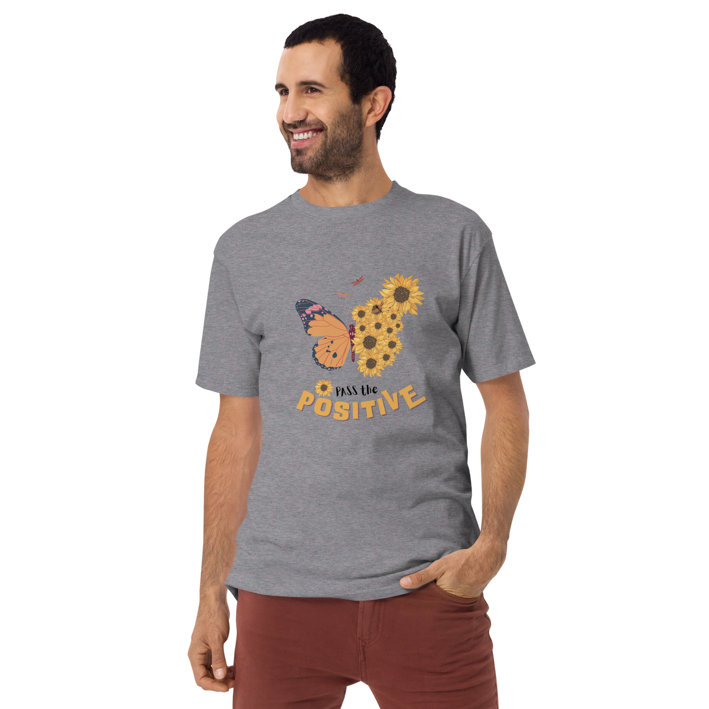 Celestial Butterfly T-Shirt - Men's Premium Tee - Carbon Grey