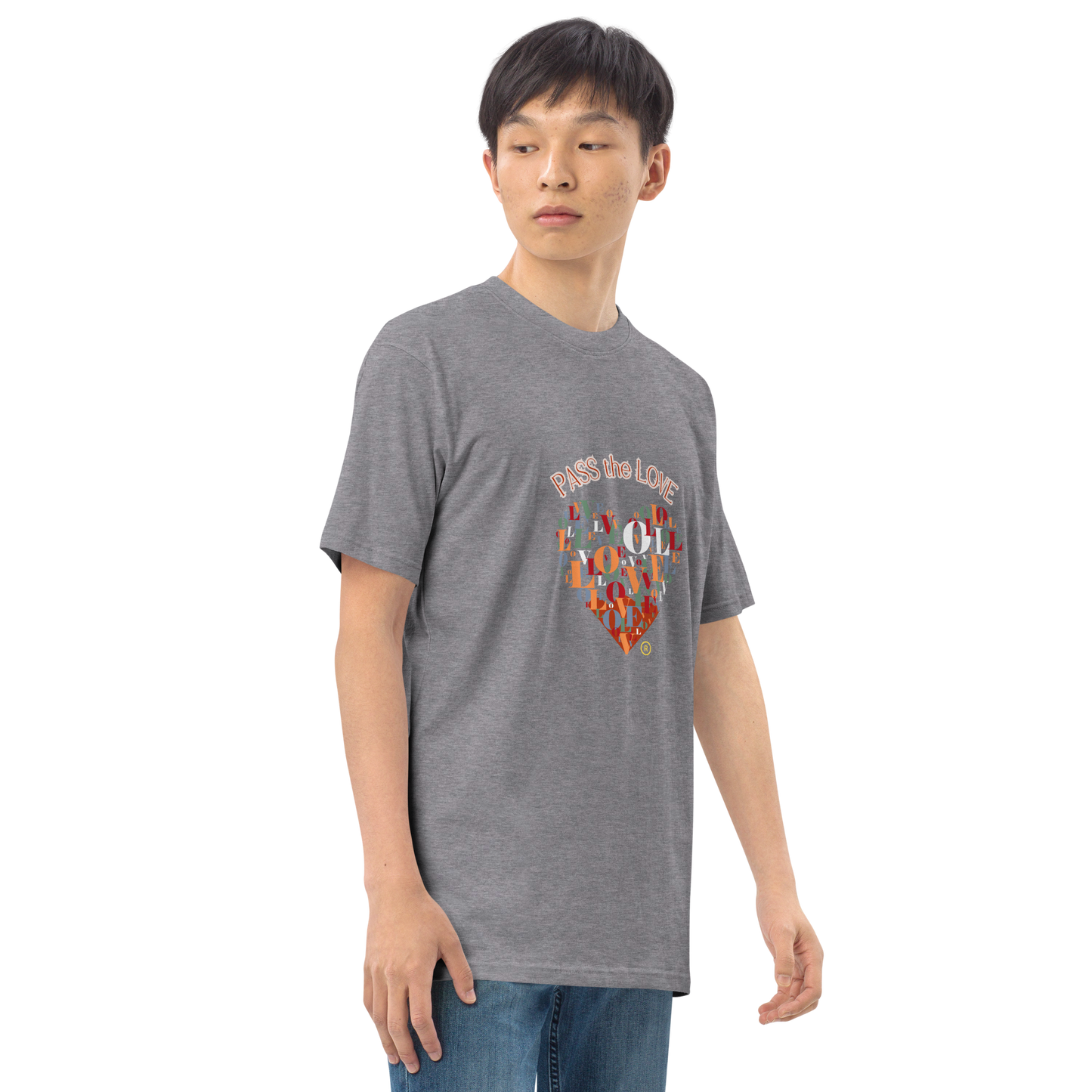 Heart T-Shirt - Men's Premium - Carbon Grey