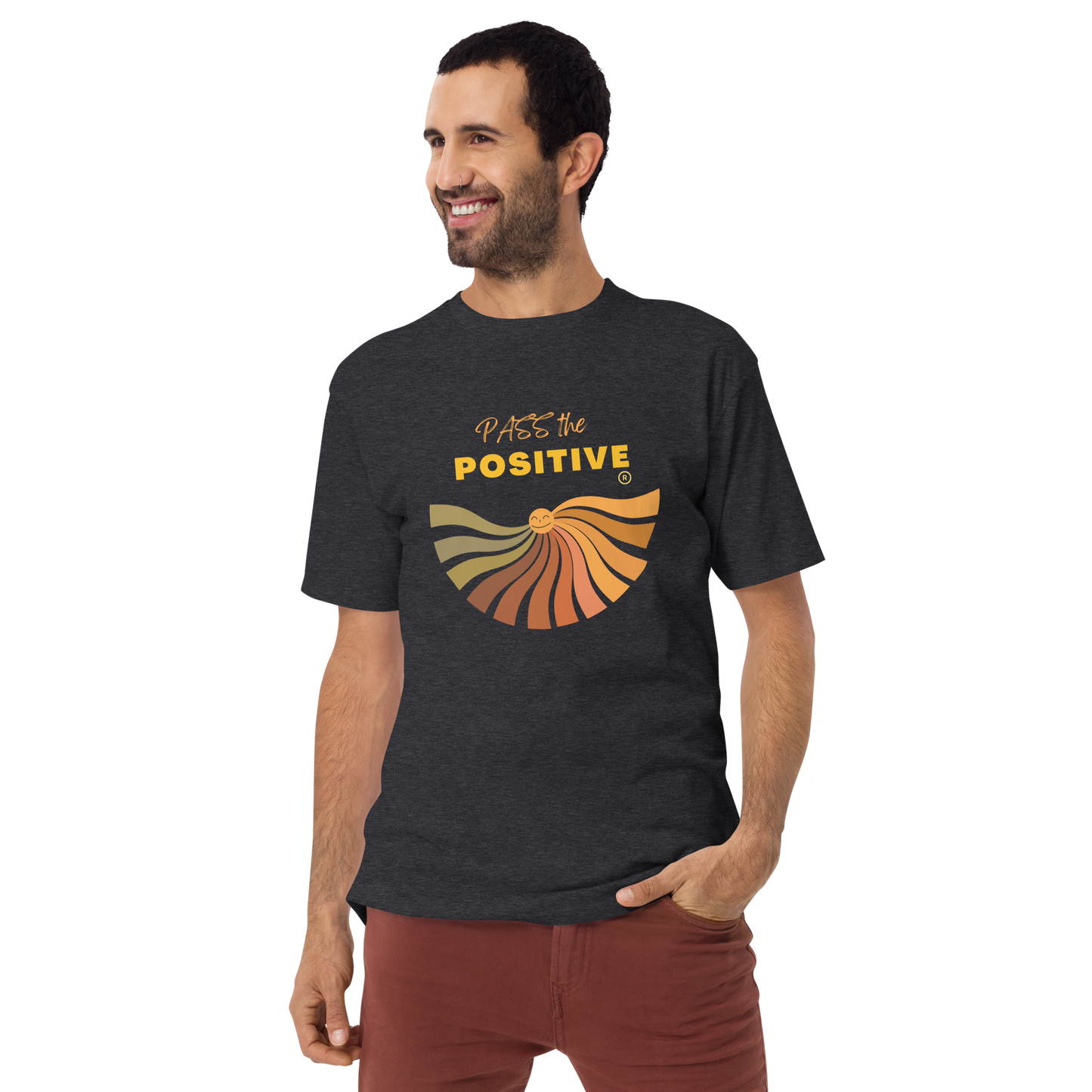 Celestial Sun T-Shirt - Men's Premium Tee - Charcoal Heather