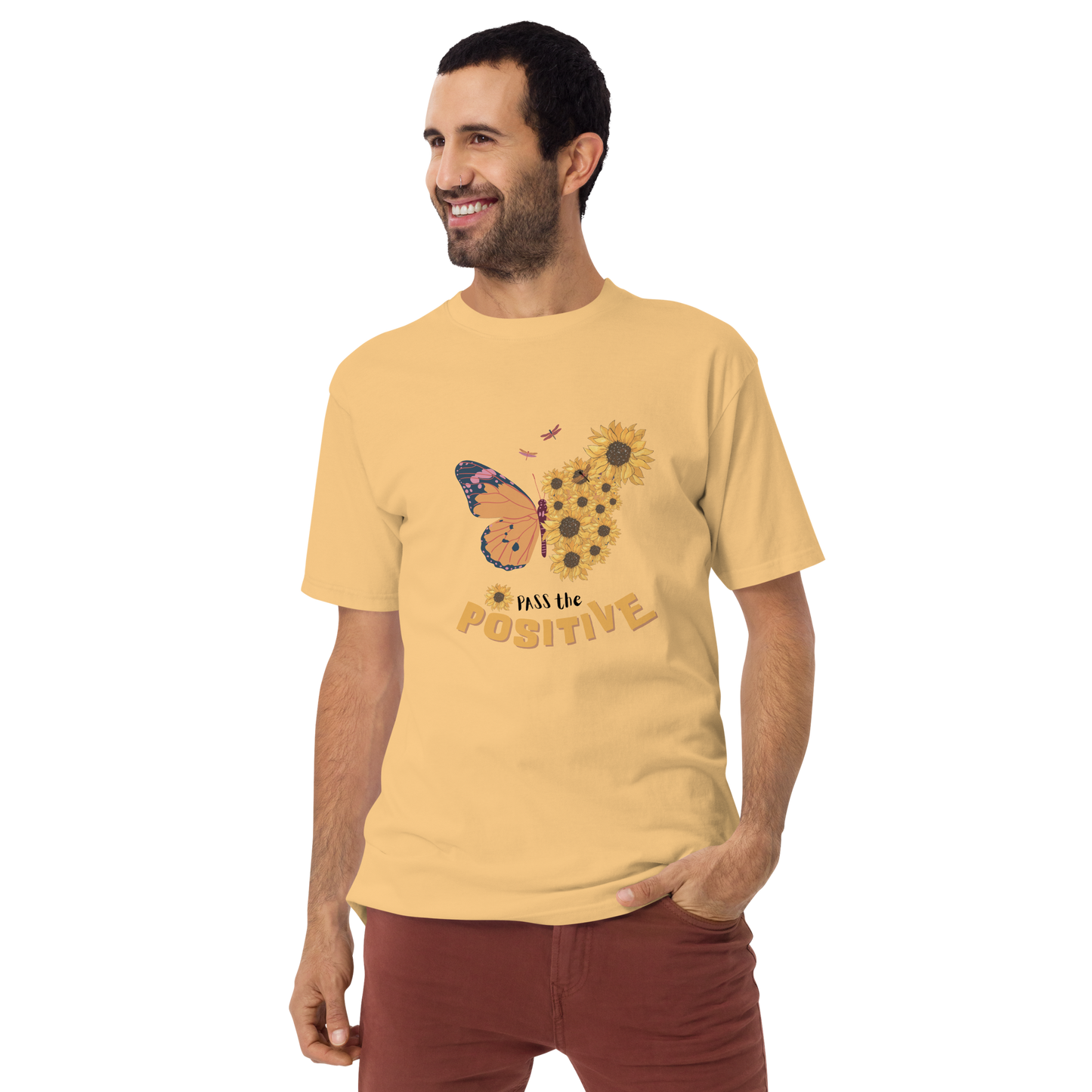 Celestial Butterfly T-Shirt - Men's Premium Tee - Gold