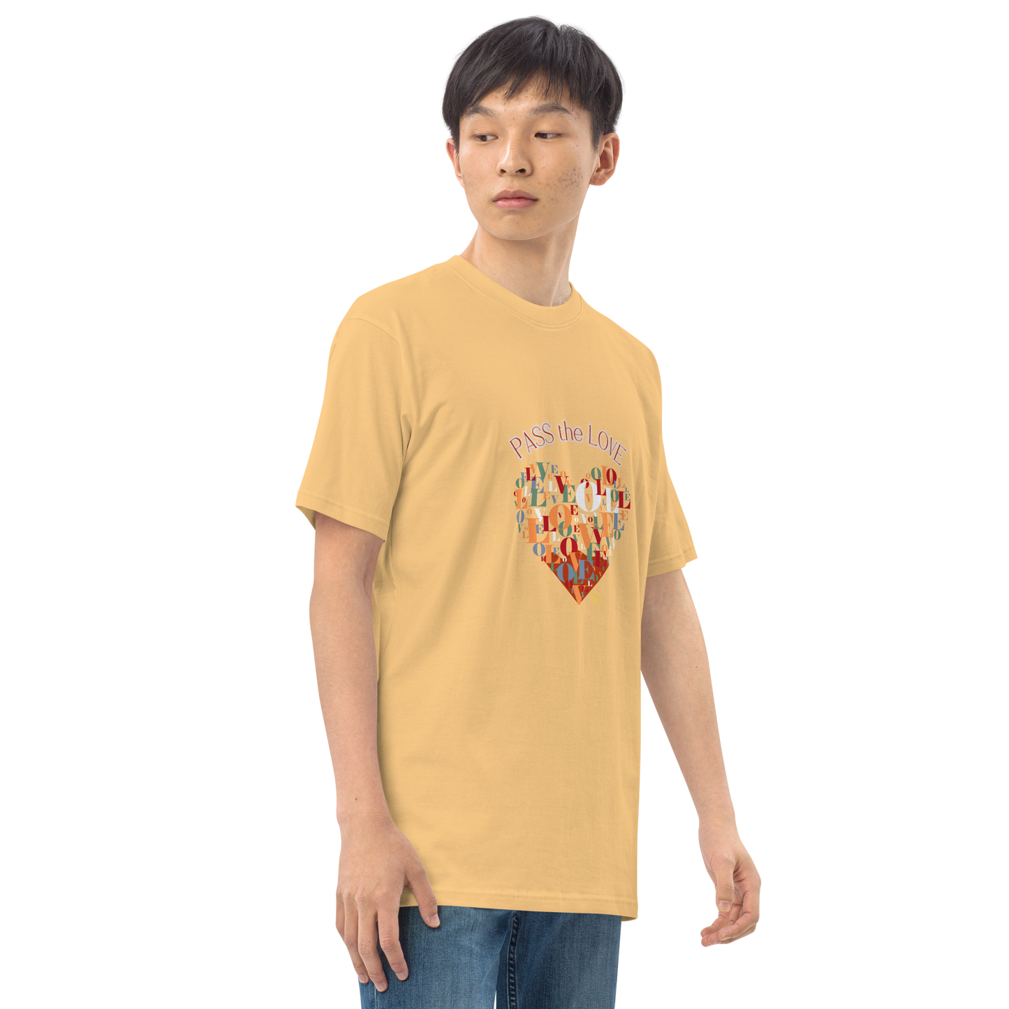 Heart T-Shirt - Men's Premium - Vintage Gold