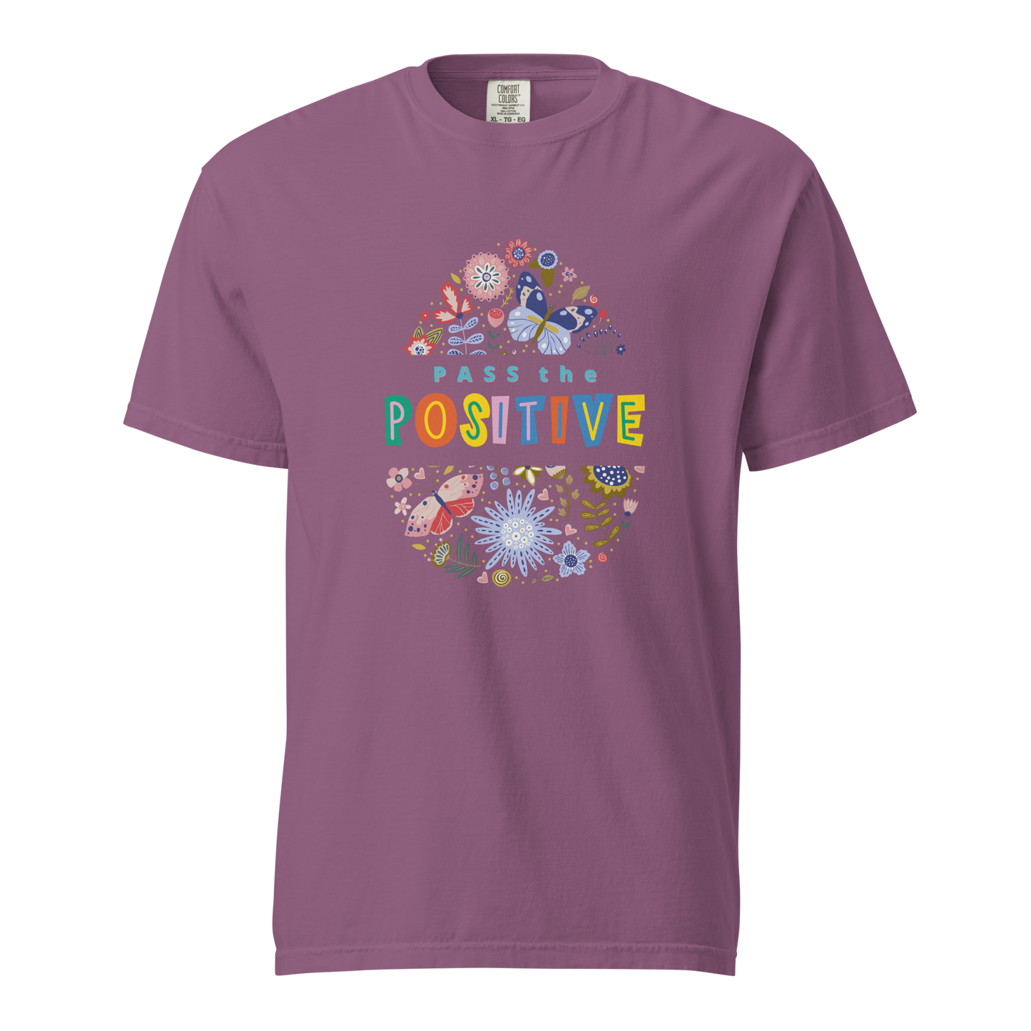 Tropical Butterfly T-Shirt - Unisex Garment Dyed - Berry