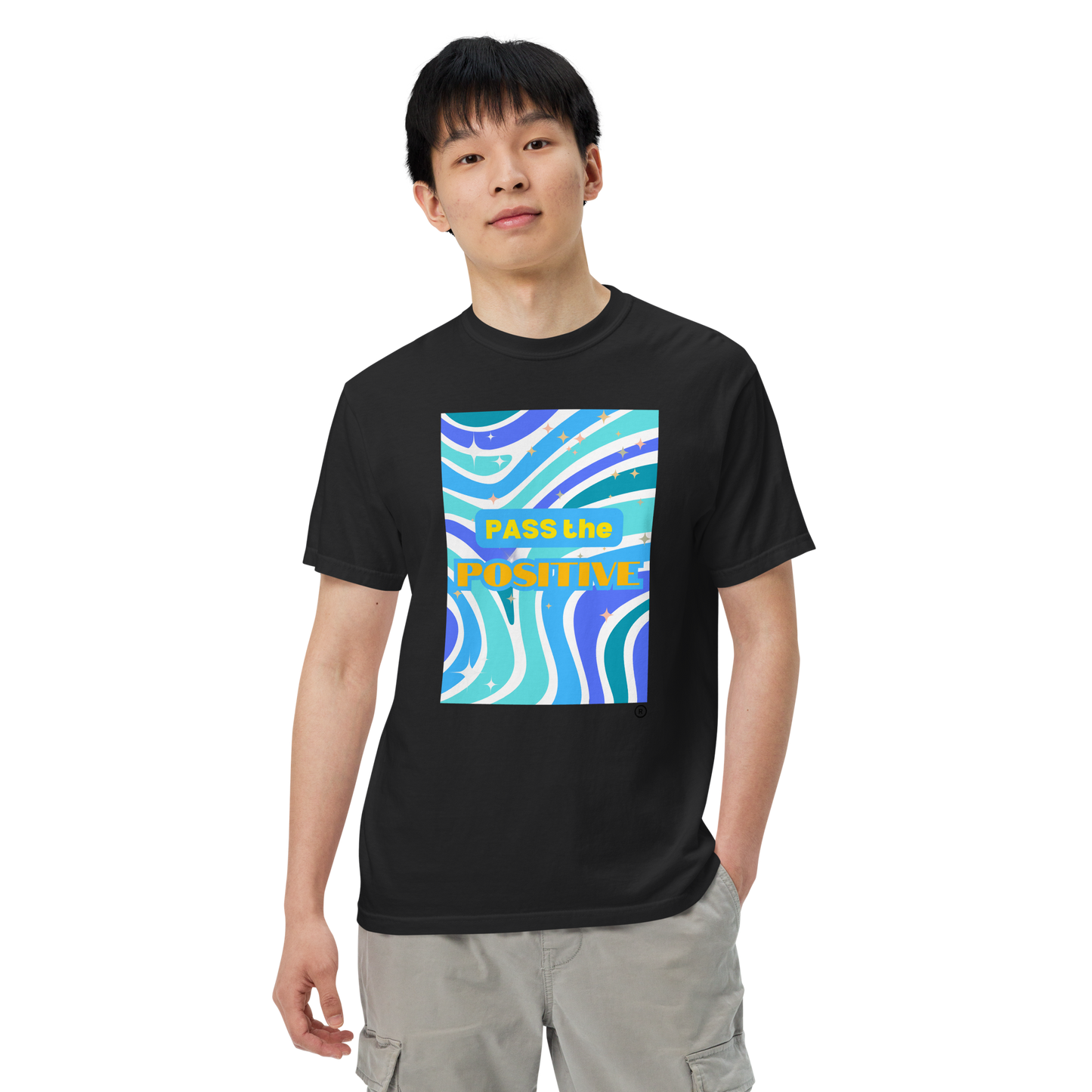 Groovy Ocean T-Shirt - Unisex Dyed - Black