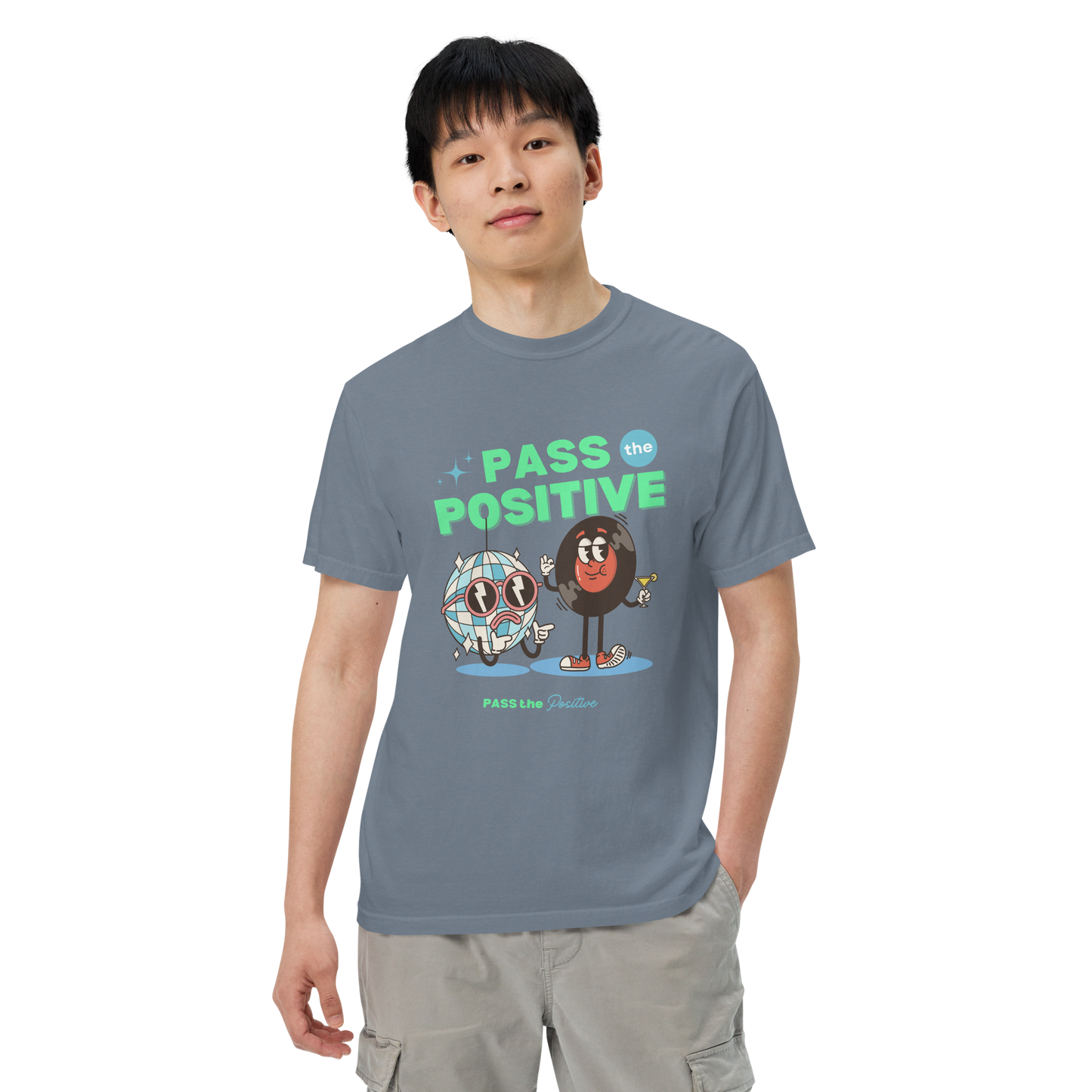 Disco Duo Party Tee - Unisex Dyed - Blue Jean