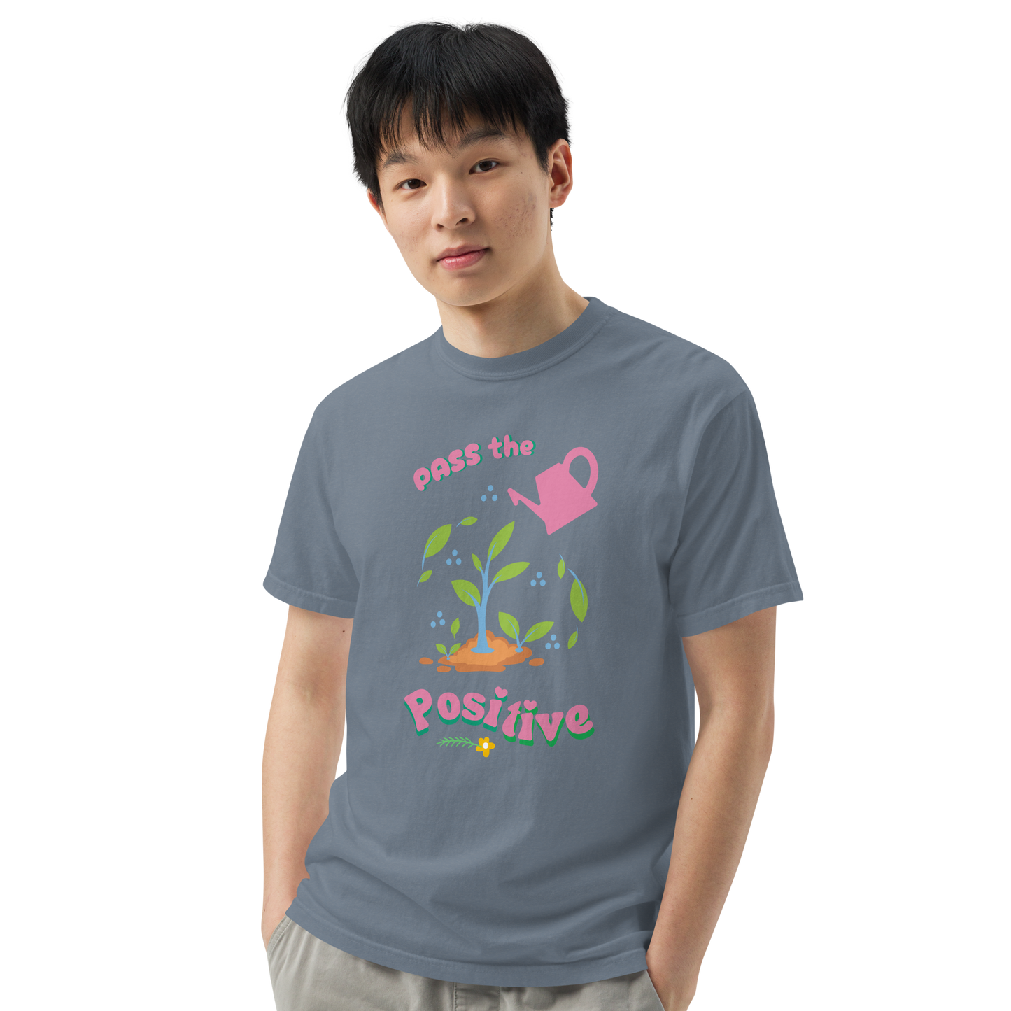 Bloom & Grow T-Shirt - Unisex Dyed - Blue Jean