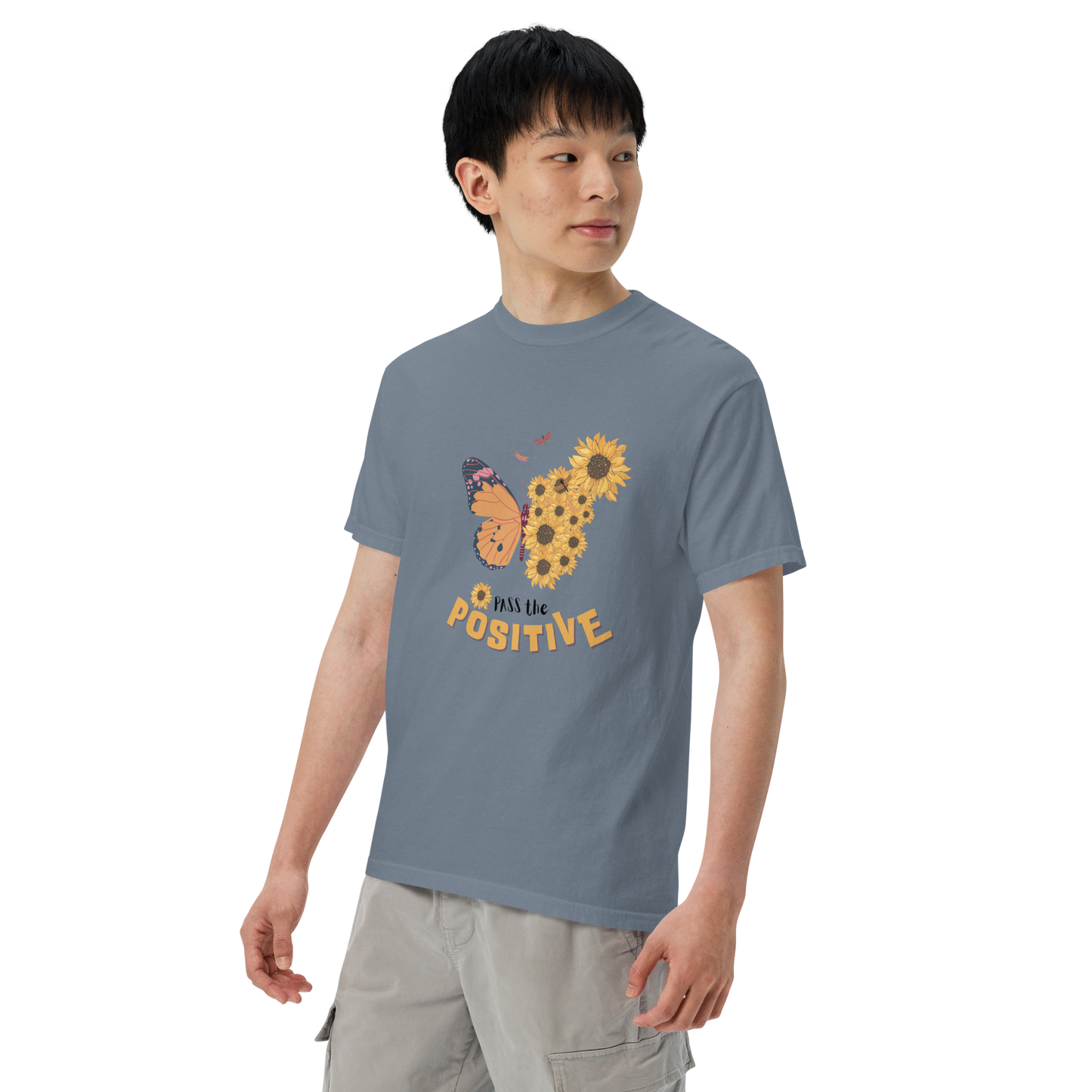 Celestial Butterfly T-Shirt - Unisex Dyed - Blue Jean