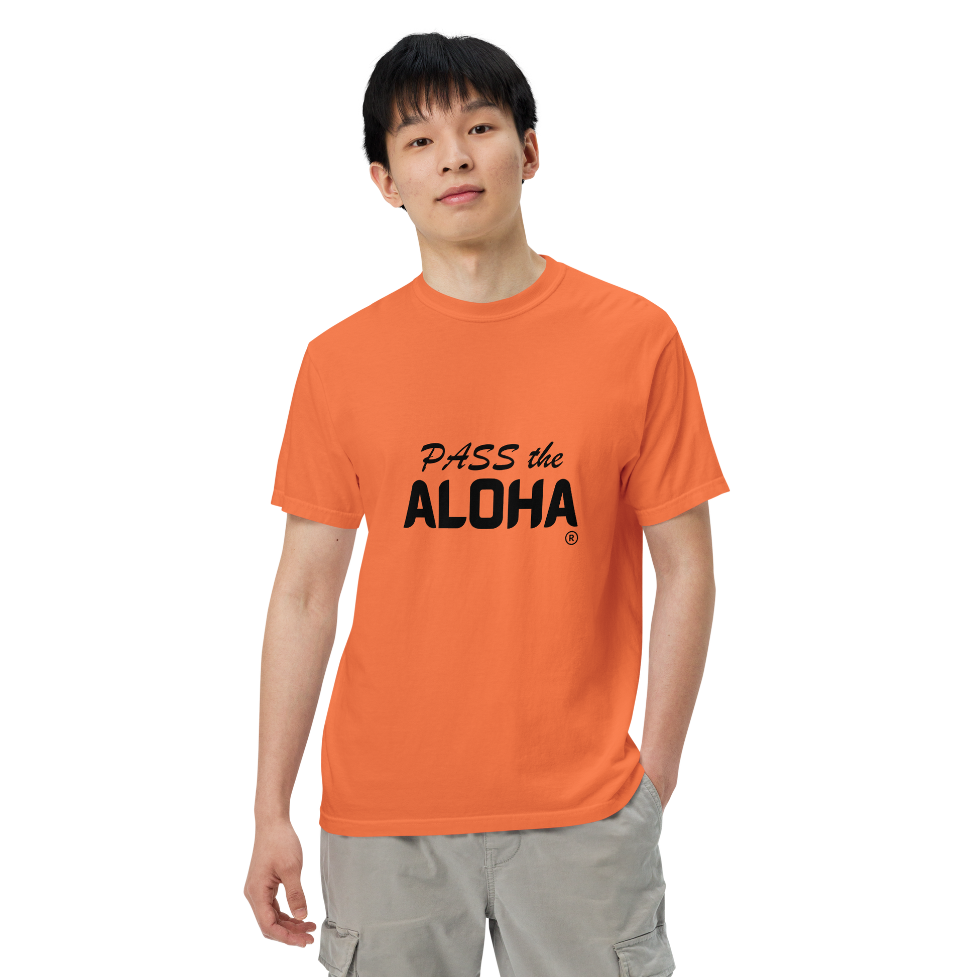 plain-unisex-garment-dyed-heavyweight-t-shirt-burnt-orange-front-pass-the-aloha