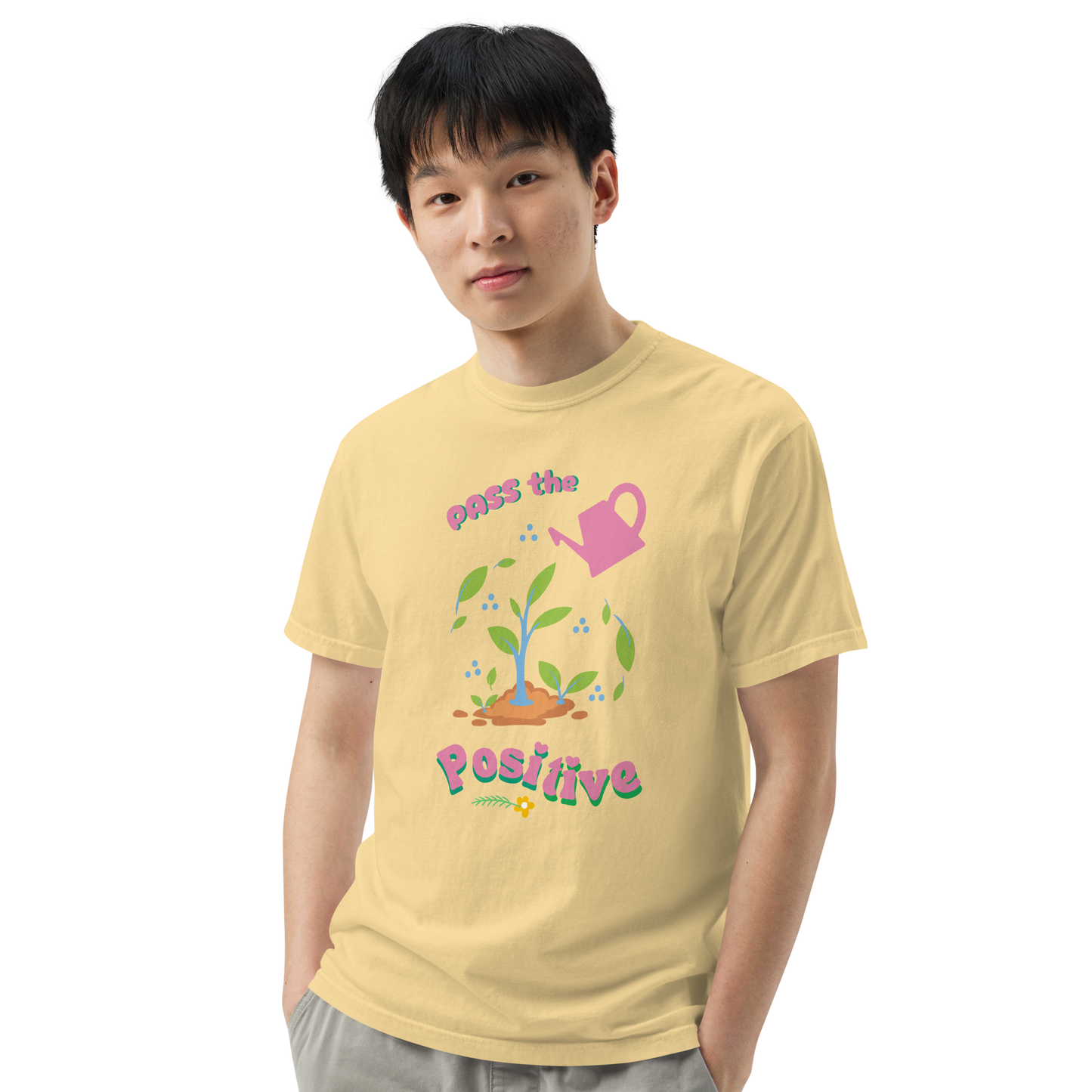 Bloom & Grow T-Shirt - Unisex Dyed - Butter