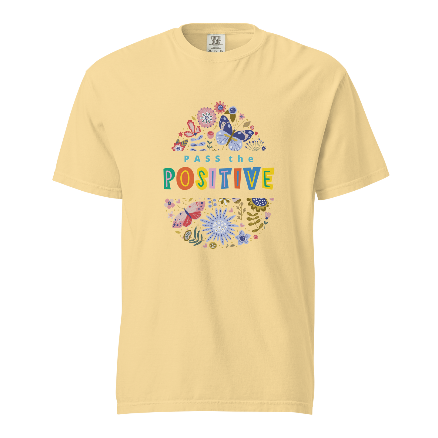 Tropical Butterfly T-Shirt - Unisex Garment Dyed - Butter