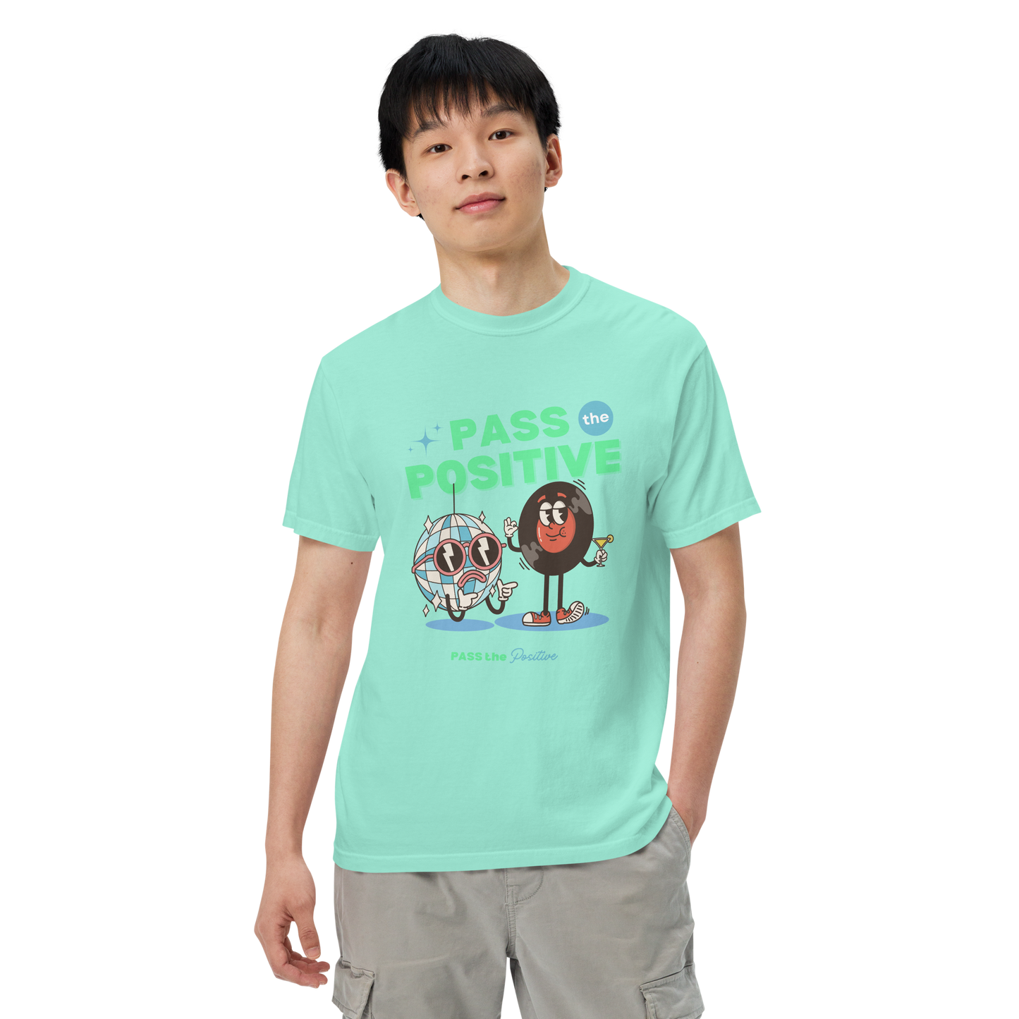 Disco Duo Party Tee - Unisex Dyed - Chalky Mint