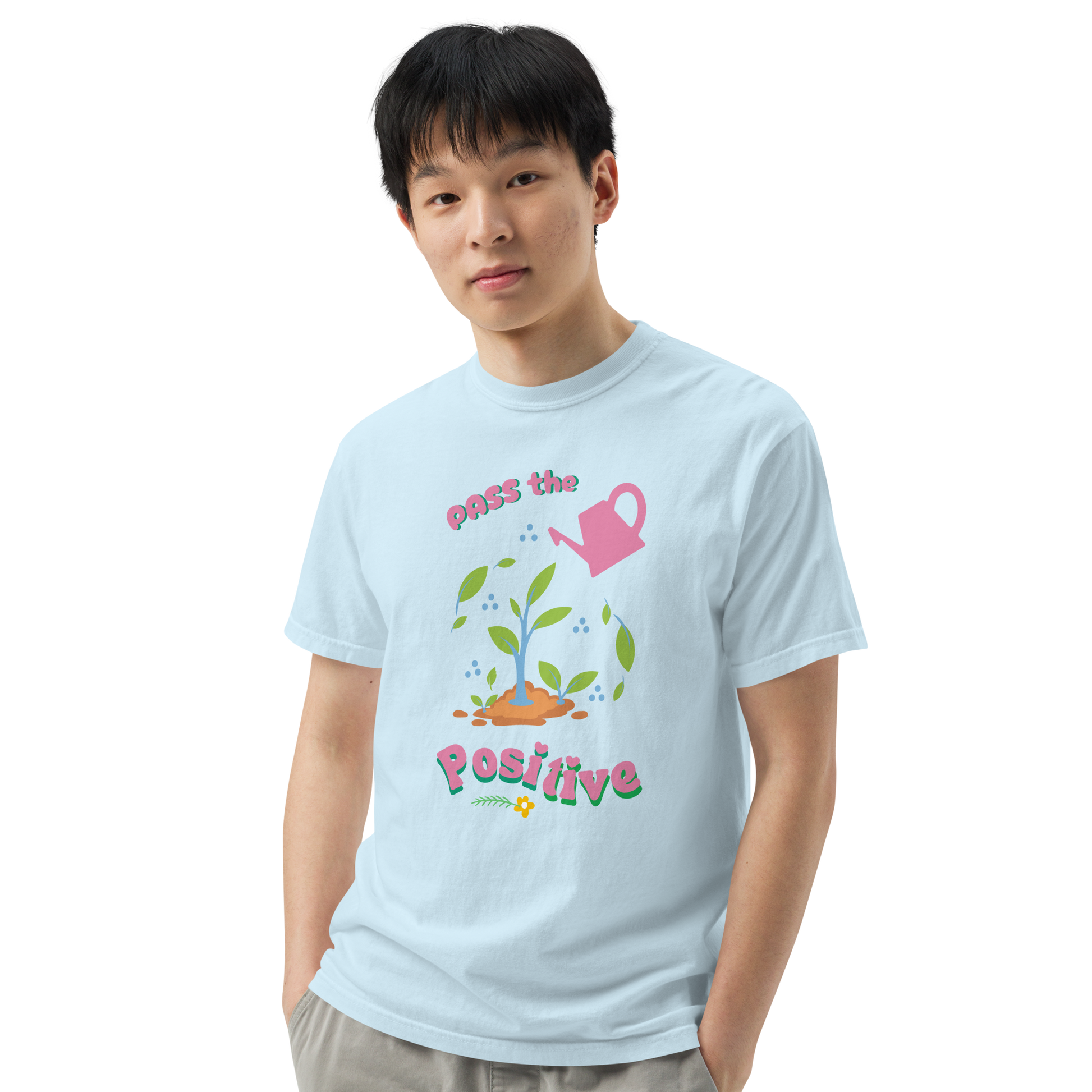 Bloom & Grow T-Shirt - Unisex Dyed - Chambray