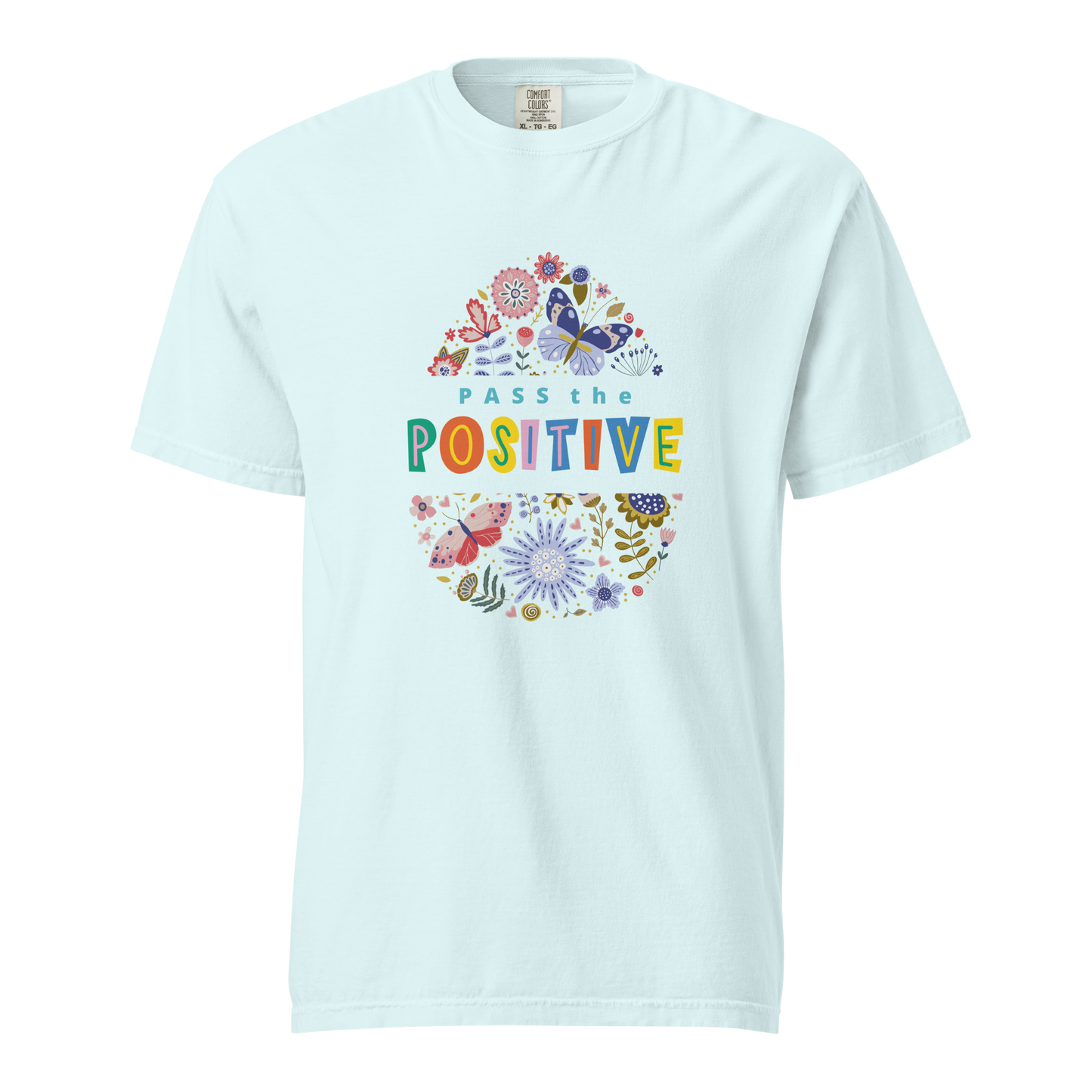 Tropical Butterfly T-Shirt - Unisex Garment Dyed - Chambray