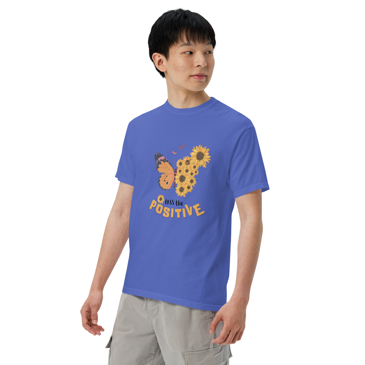 Celestial Butterfly T-Shirt - Unisex Dyed - Flo Blue
