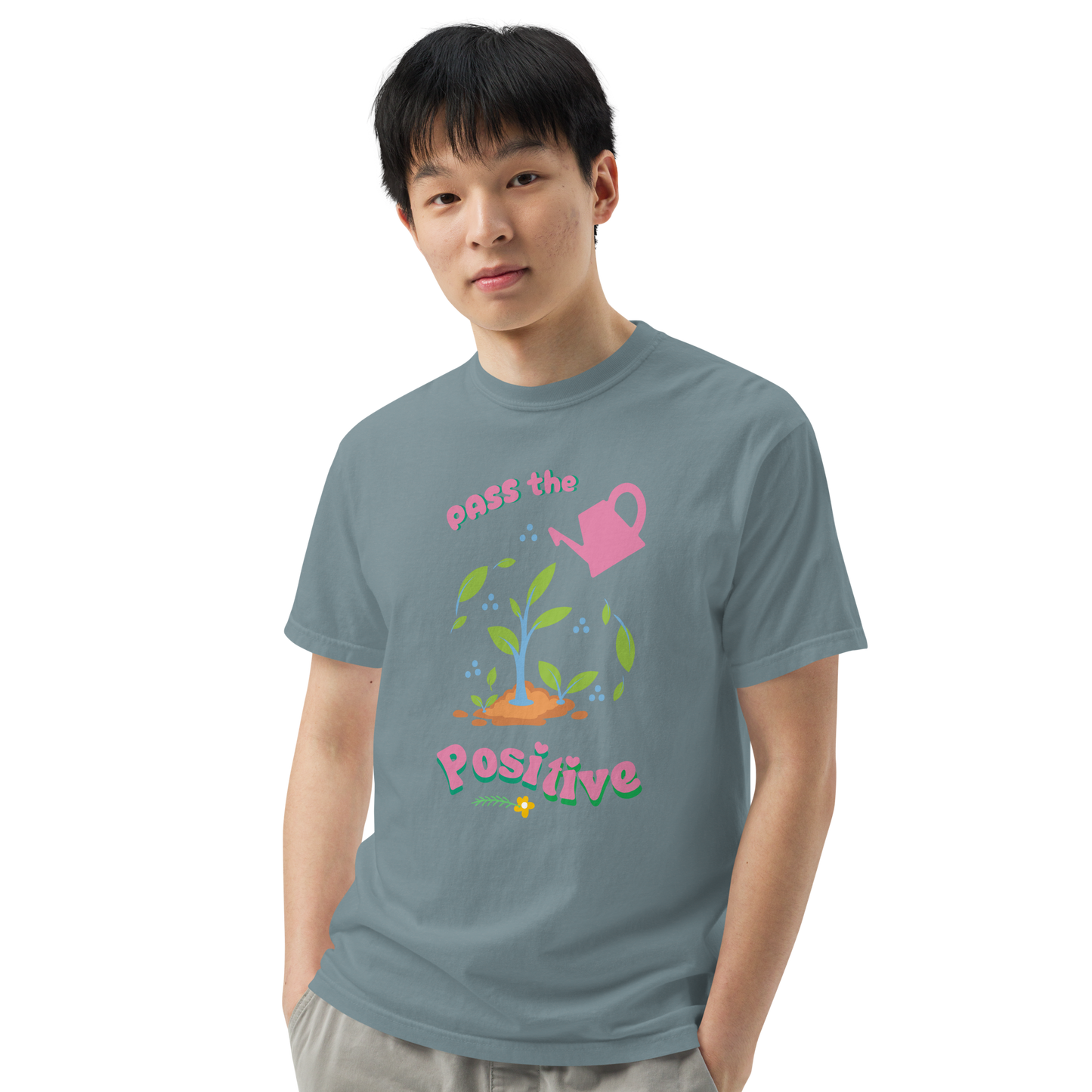 Bloom & Grow T-Shirt - Unisex Dyed - Ice Blue