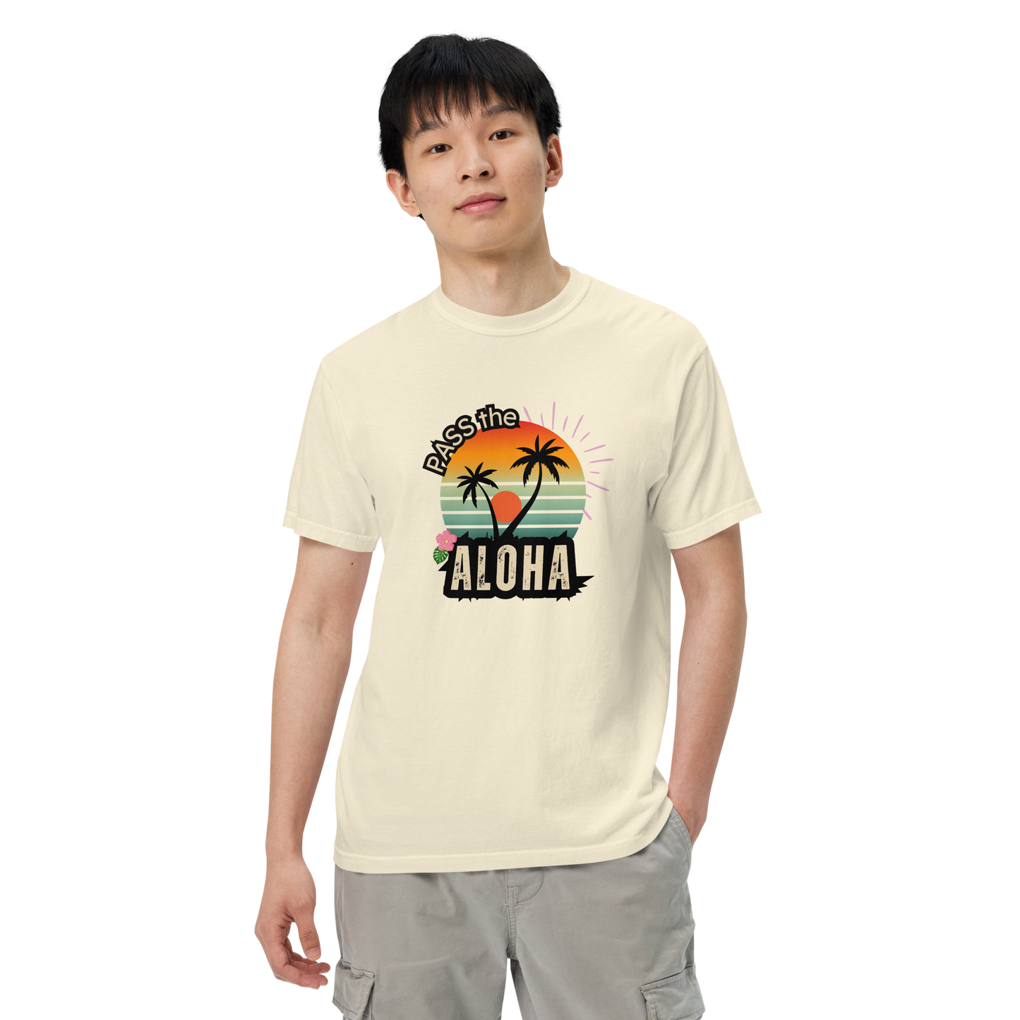 Palm Tree T-Shirt - Unisex Garment Dyed - Ivory