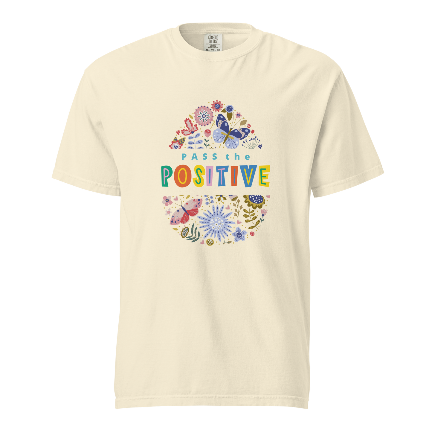 Tropical Butterfly T-Shirt - Unisex Garment Dyed - Ivory