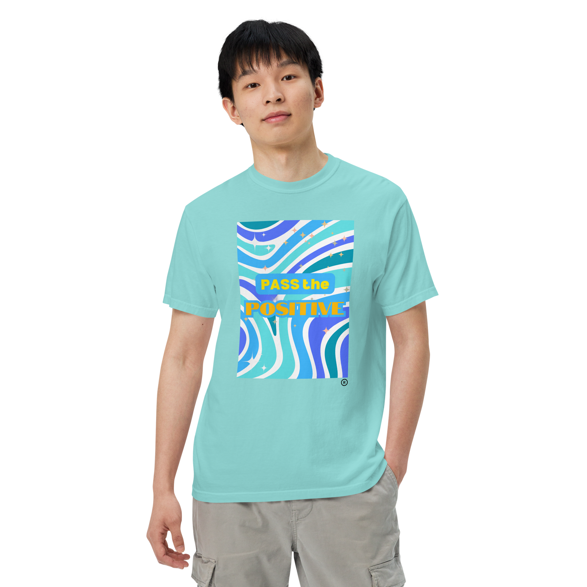 Groovy Ocean T-Shirt - Unisex Dyed - Lagoon Blue