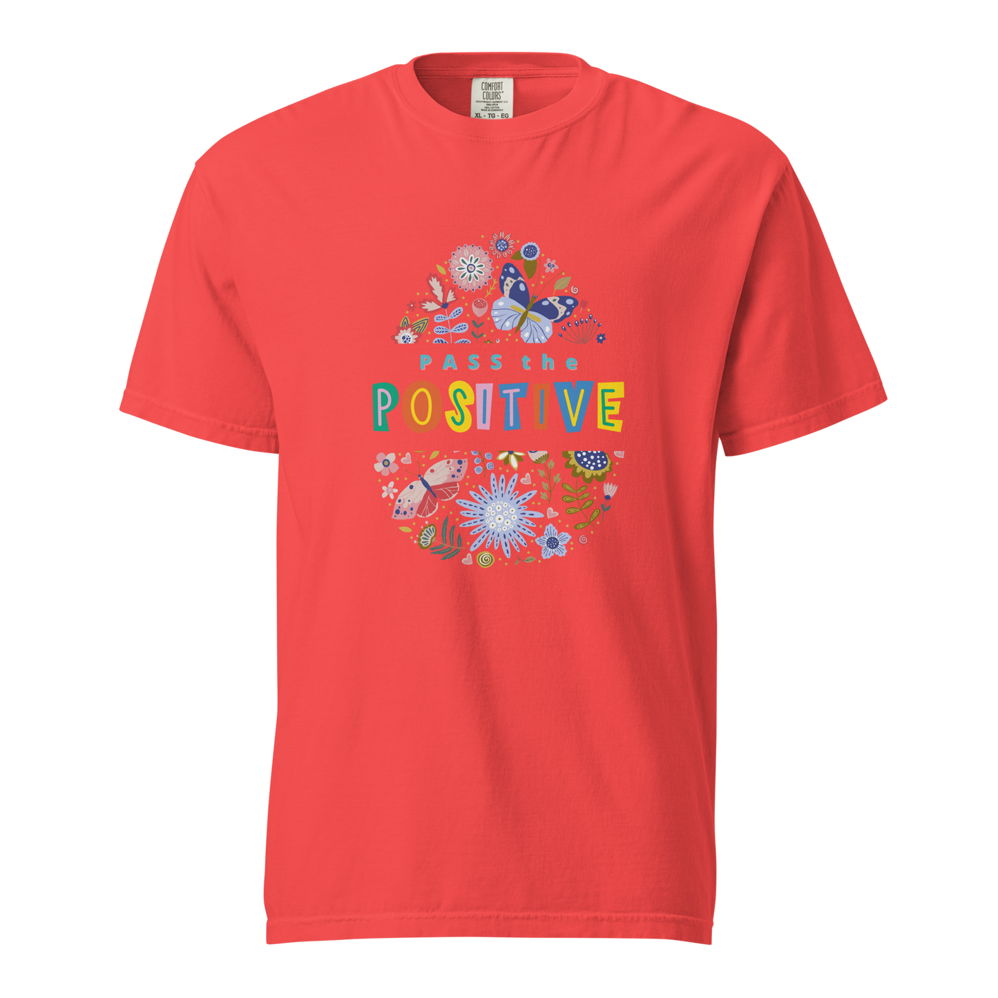 Tropical Butterfly T-Shirt - Unisex Garment Dyed - Paprika