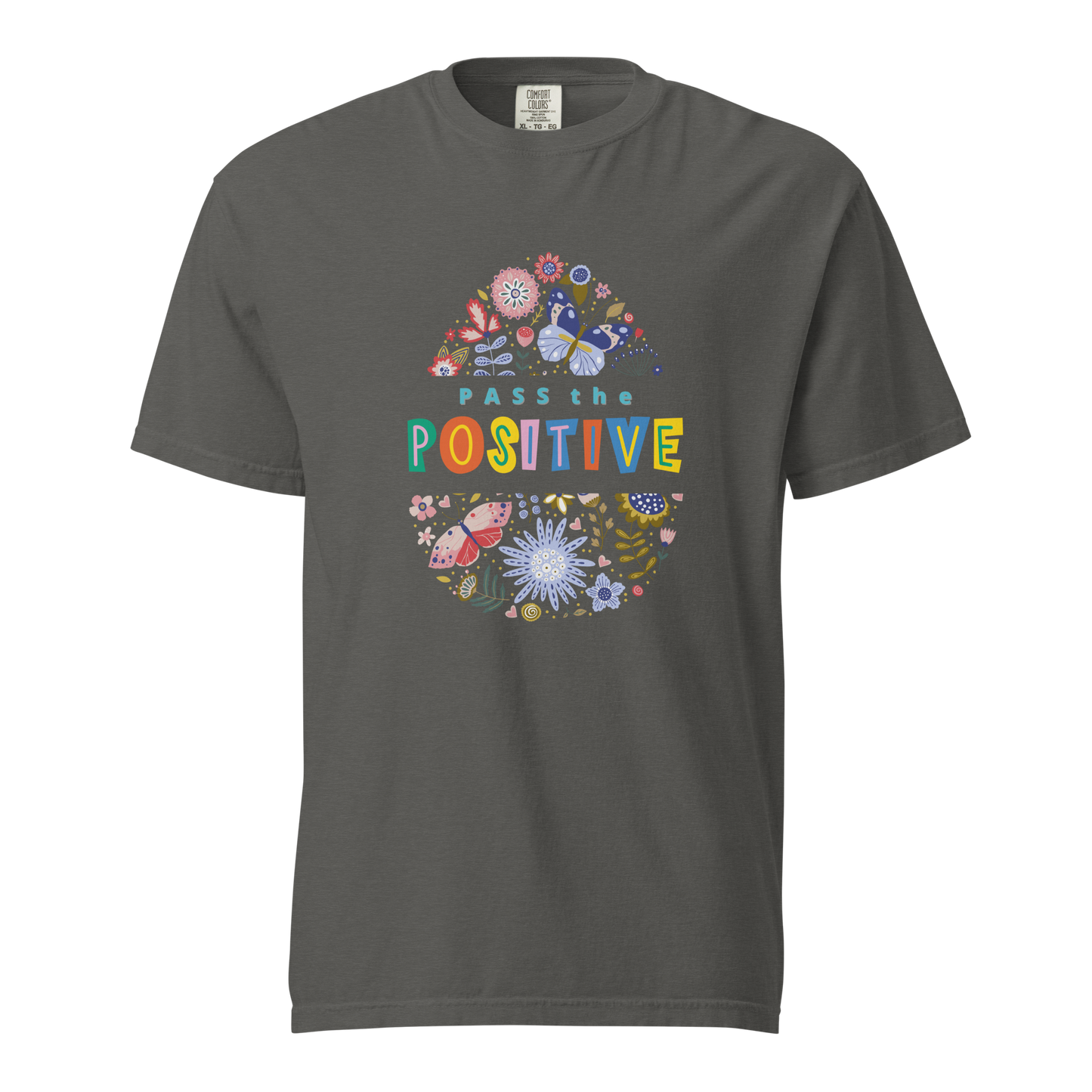 Tropical Butterfly T-Shirt - Unisex Garment Dyed - Pepper
