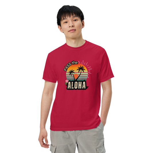 Palm Tree T-Shirt - Unisex Garment Dyed - Red