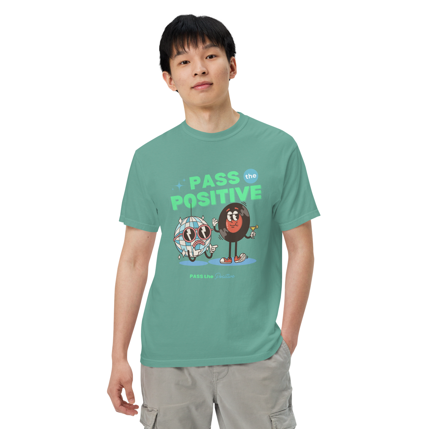 Disco Duo Party Tee - Unisex Dyed - Seafoam