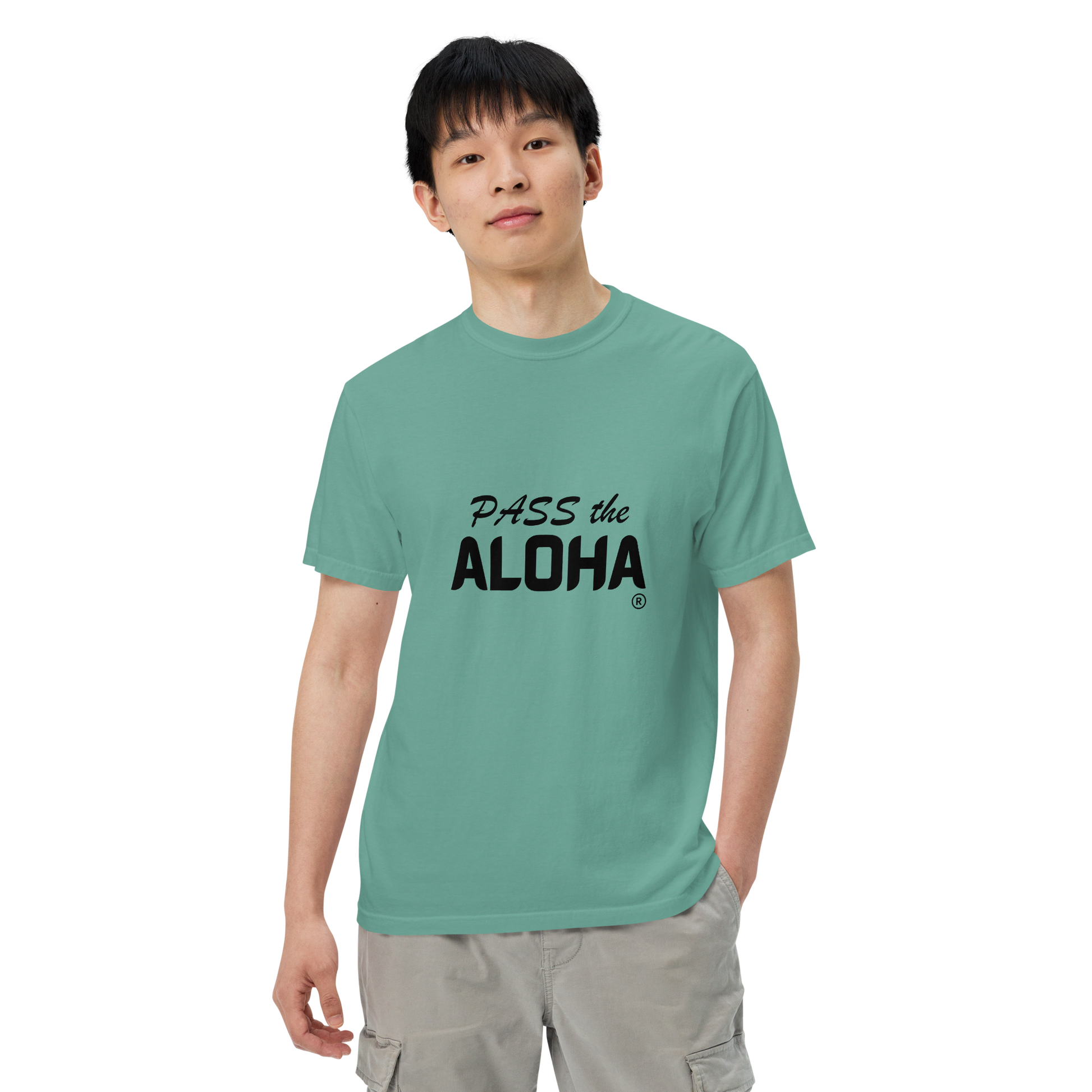 plain-unisex-garment-dyed-heavyweight-t-shirt-seafoam-front-pass-the-aloha