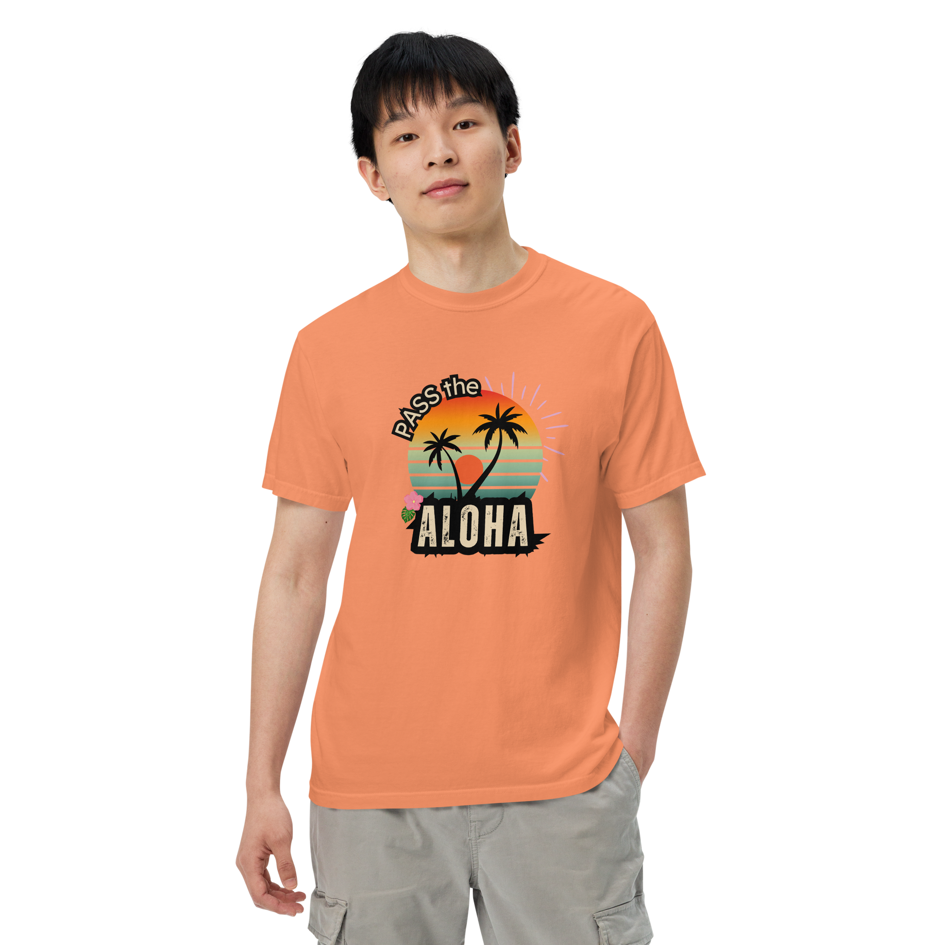 Palm Tree T-Shirt - Unisex Garment Dyed - Terracotta