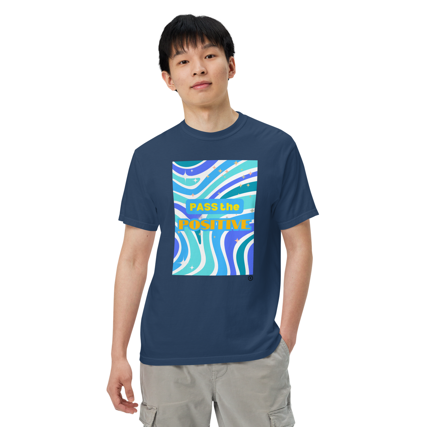 Groovy Ocean T-Shirt - Unisex Dyed - True Navy