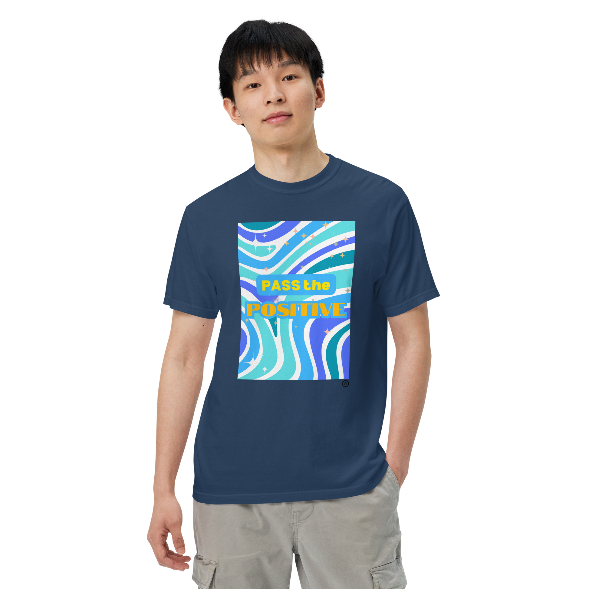 Groovy Ocean T-Shirt - Unisex Dyed - True Navy