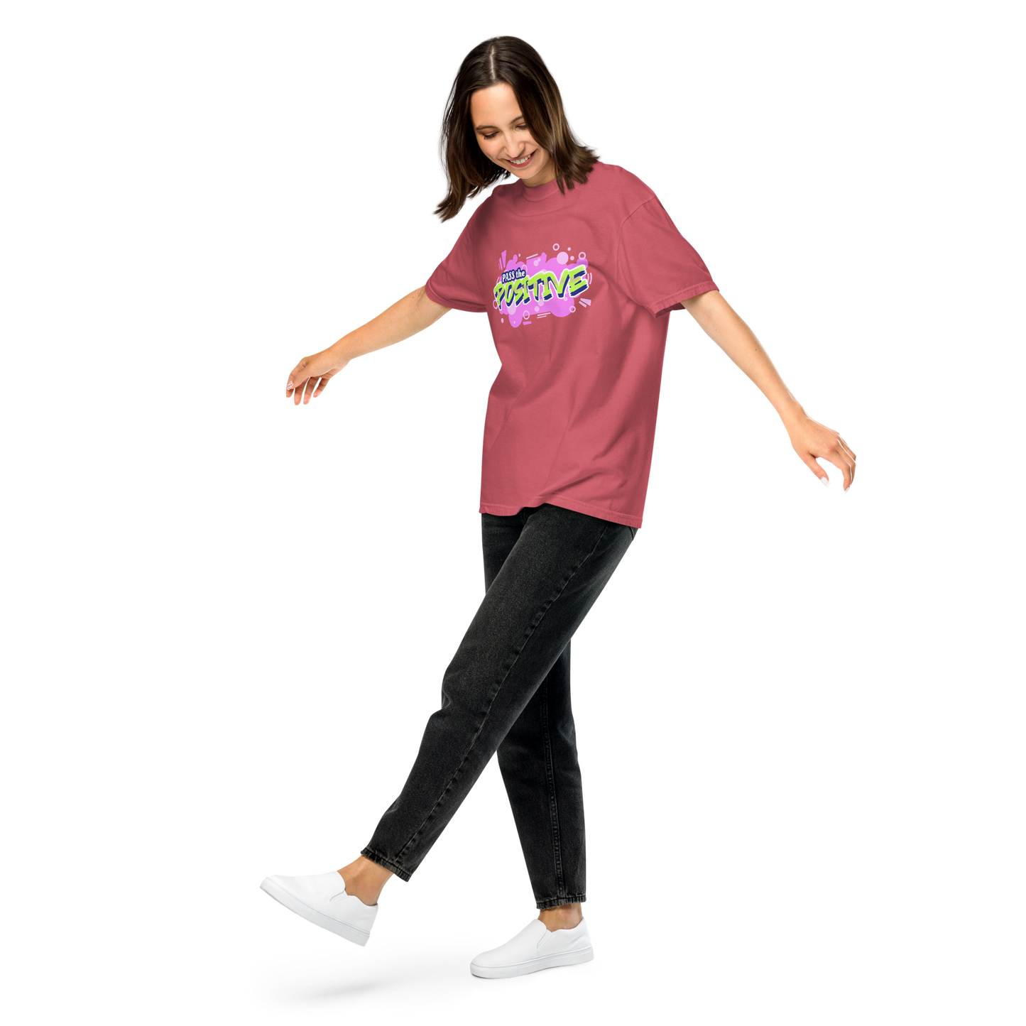 Funky Cloudburst Tee - Unisex Dyed - Watermelon