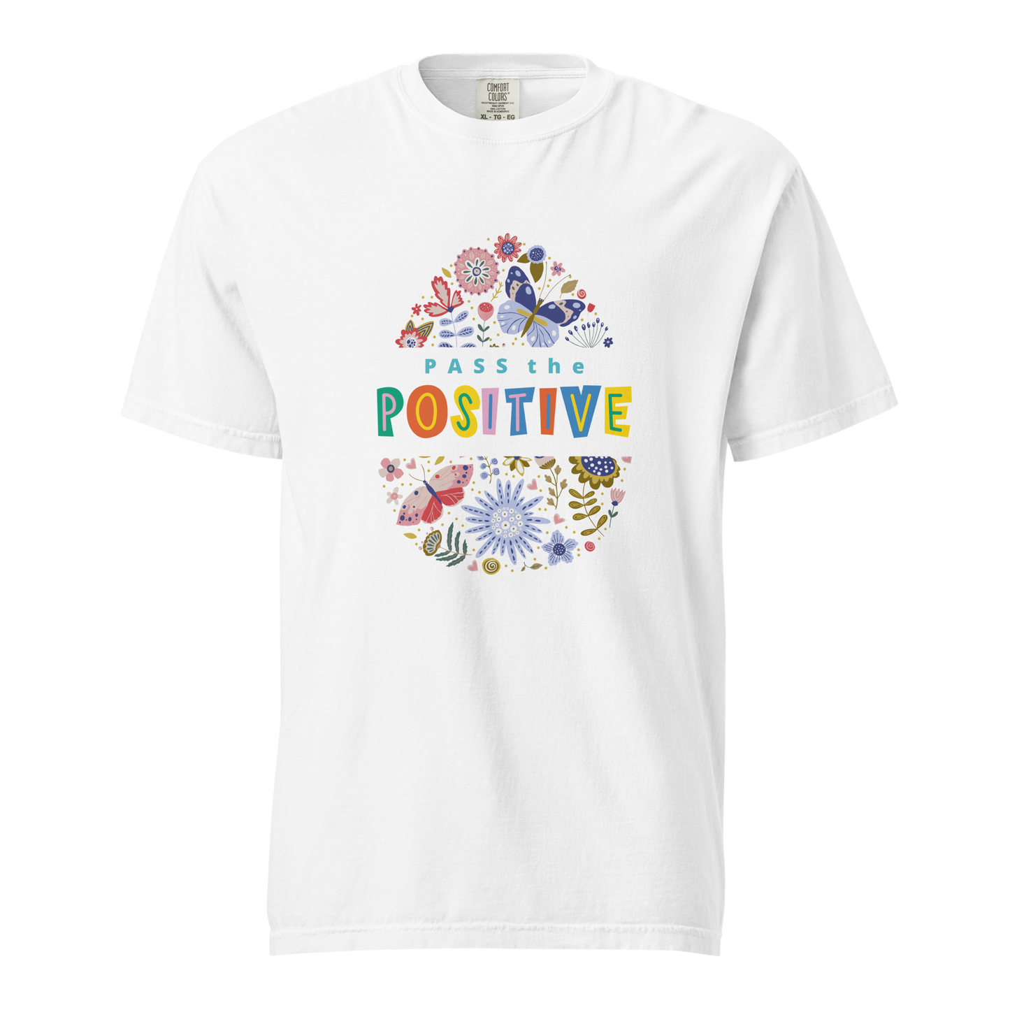 Tropical Butterfly T-Shirt - Unisex Garment Dyed - White