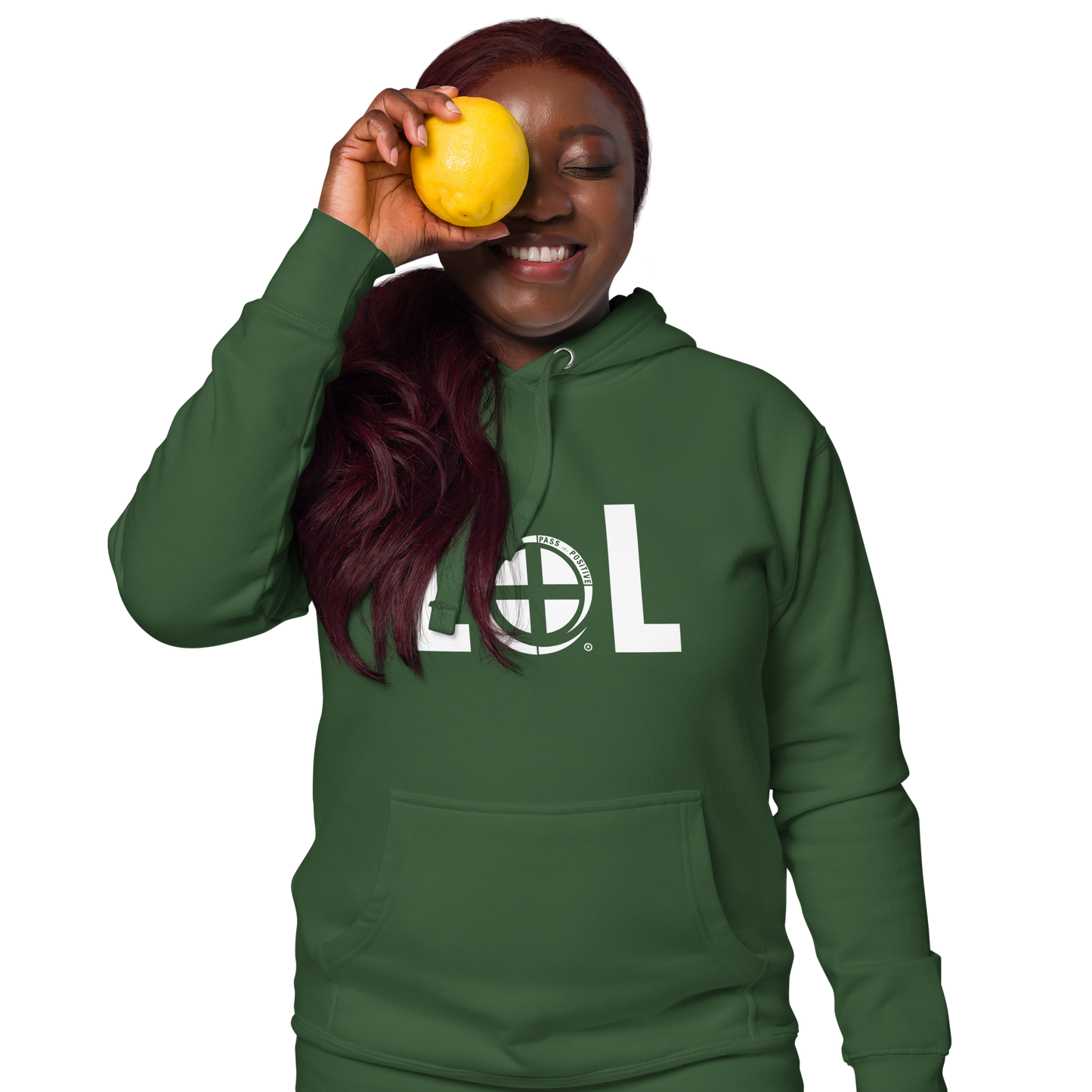 LOL Hoodie - Pass the Positive - Forest Green