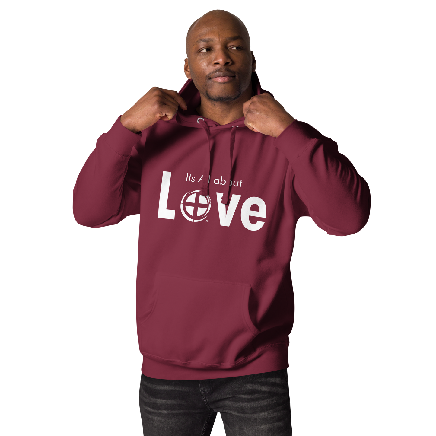 Love Hoodie - Pass the Positive - Maroon
