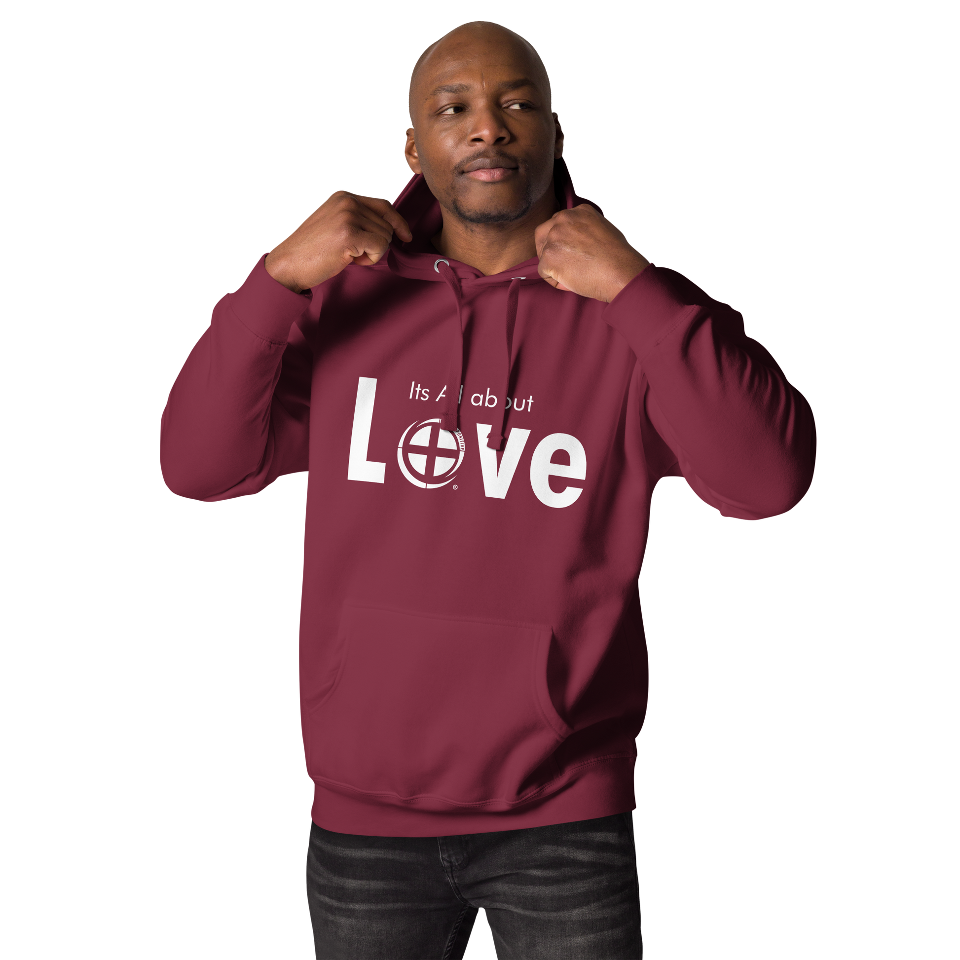 Love Hoodie - Pass the Positive - Maroon