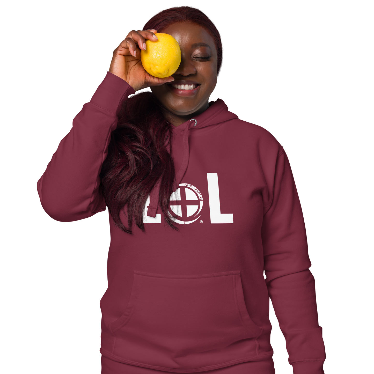 LOL Hoodie - Pass the Positive - Maroon