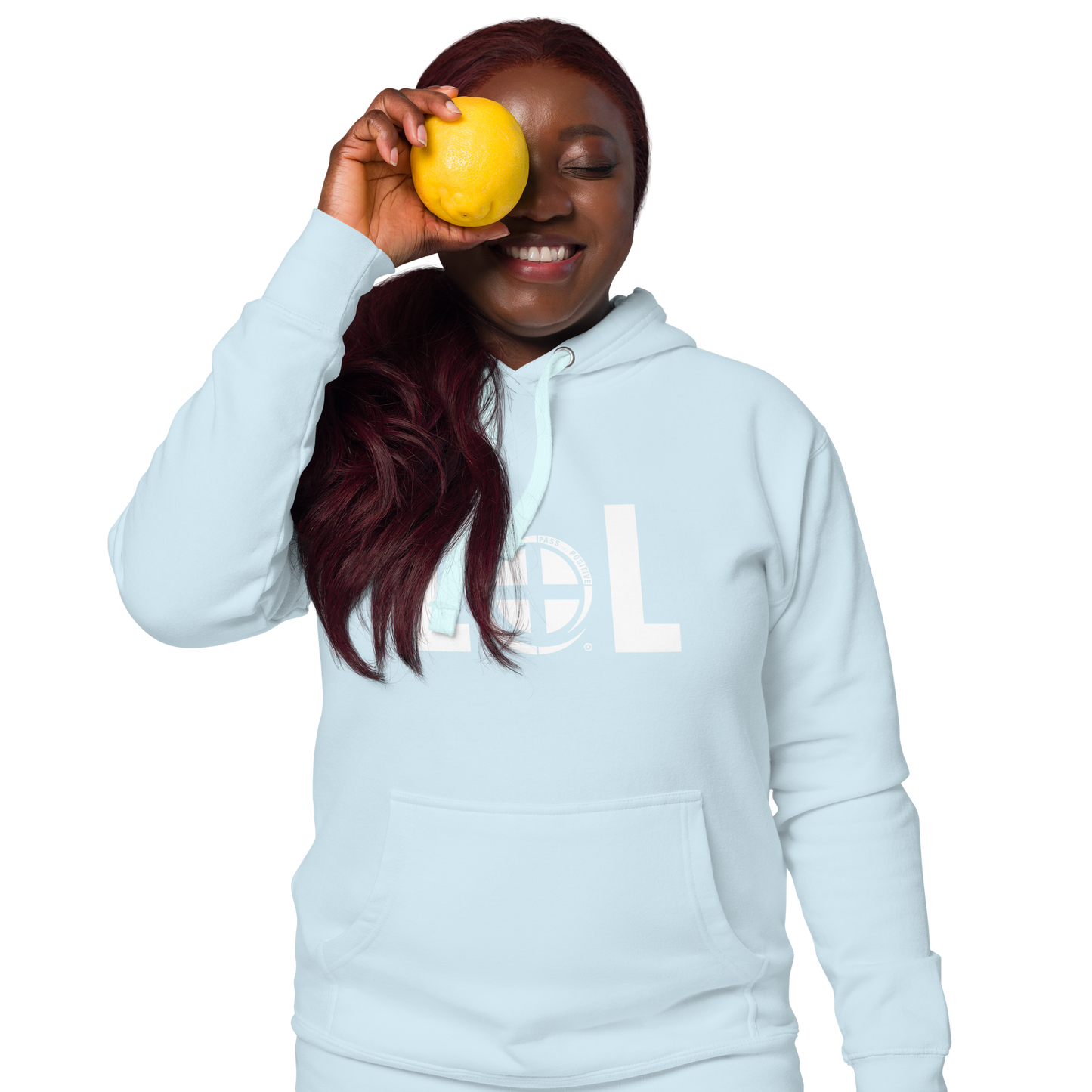 LOL Hoodie - Pass the Positive - Sky Blue