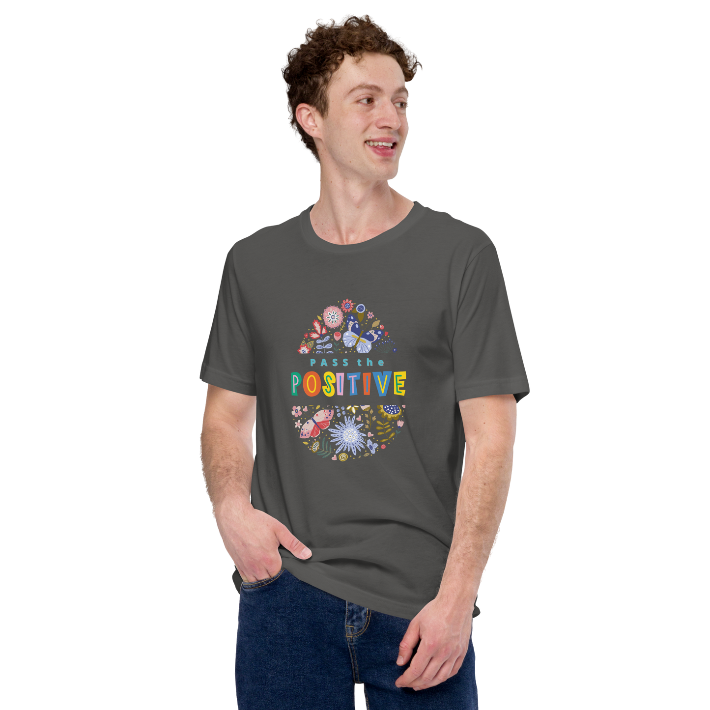 Graphic Floral T-Shirt - Unisex - Asphalt