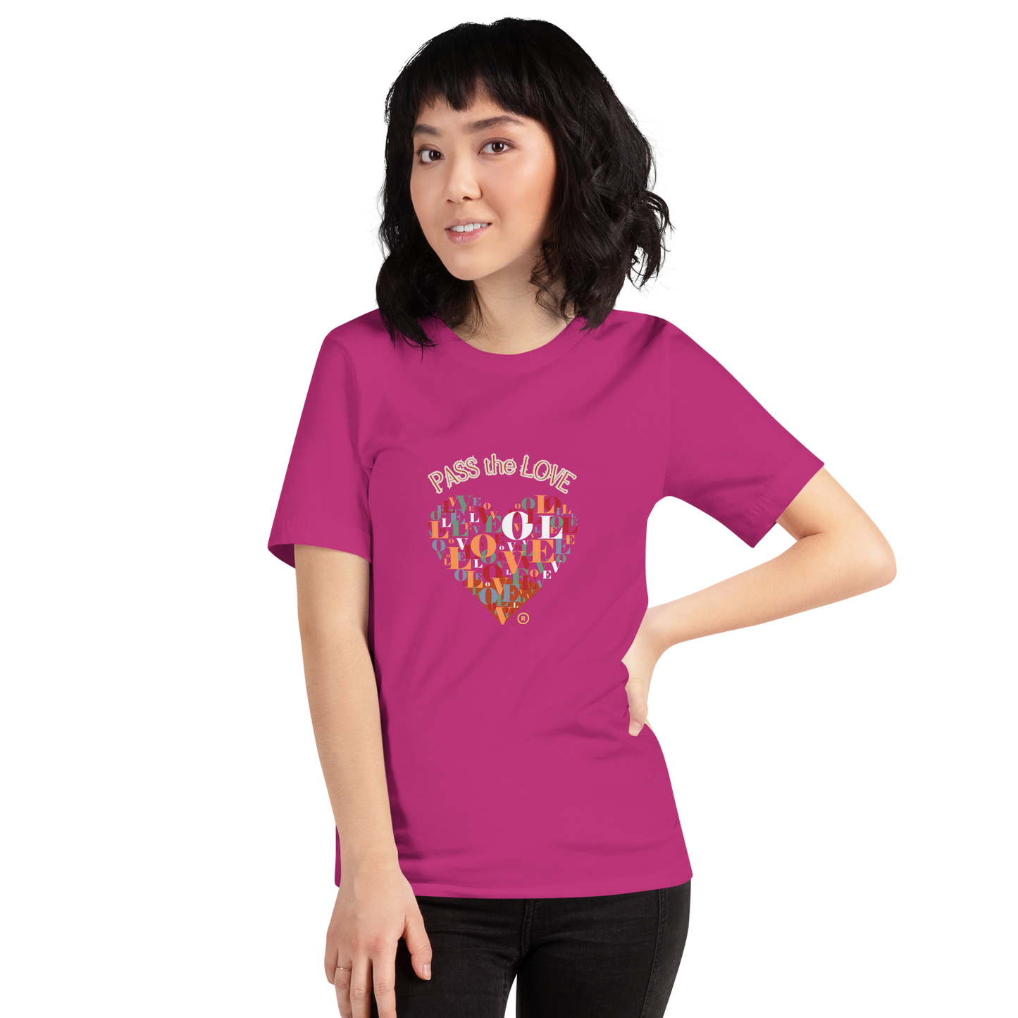Heart T-Shirt - Unisex - Berry