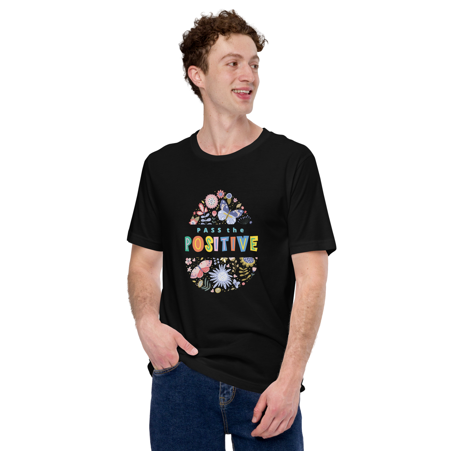 Graphic Floral T-Shirt - Unisex - Black